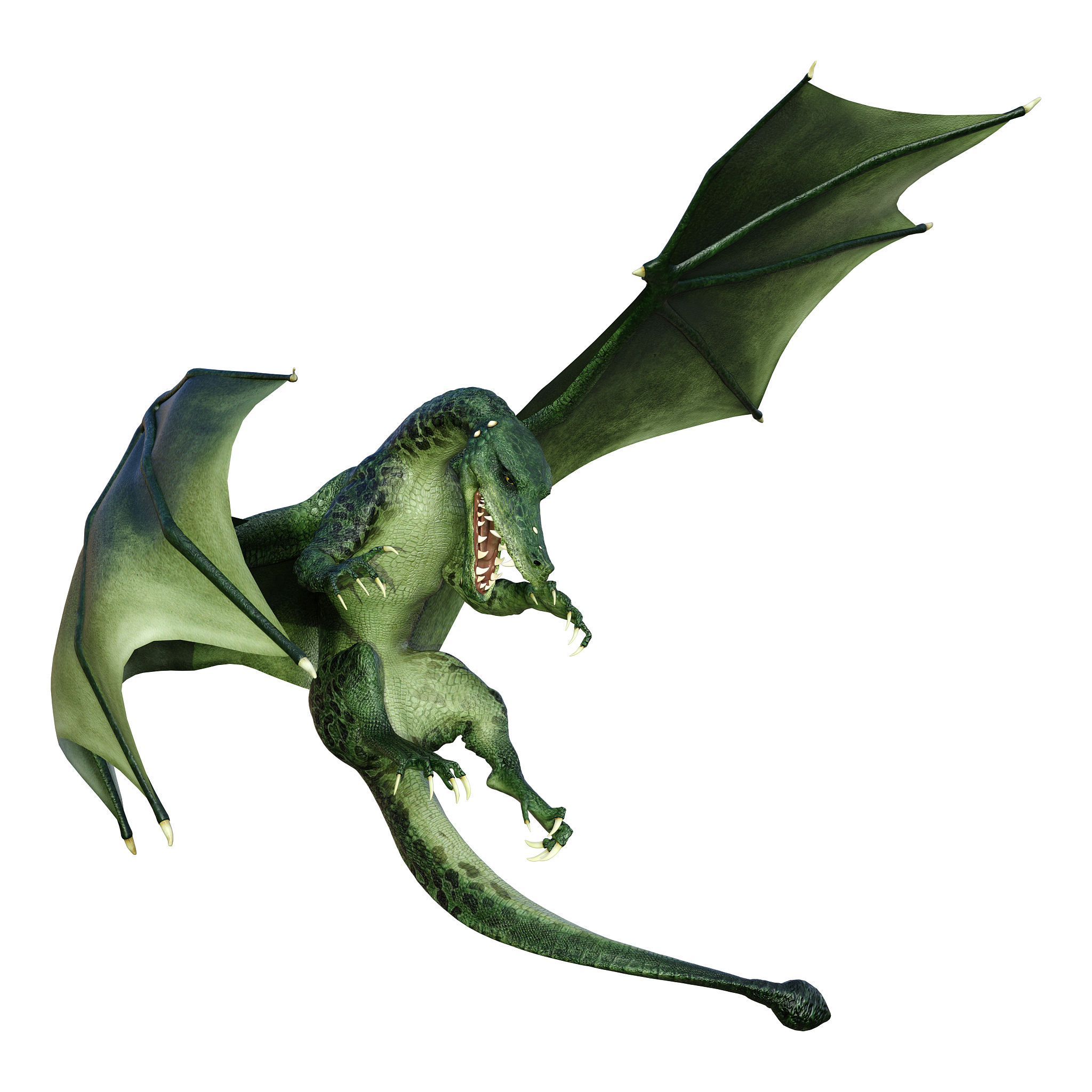 3d illustration fantasy dragon on white