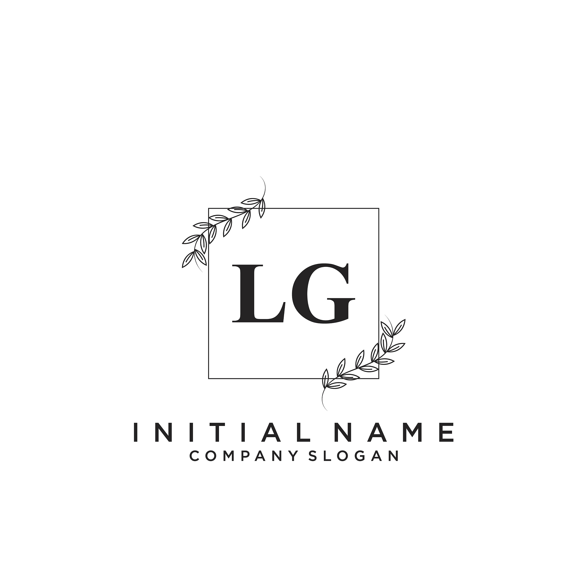 lg initial handwriting logo design