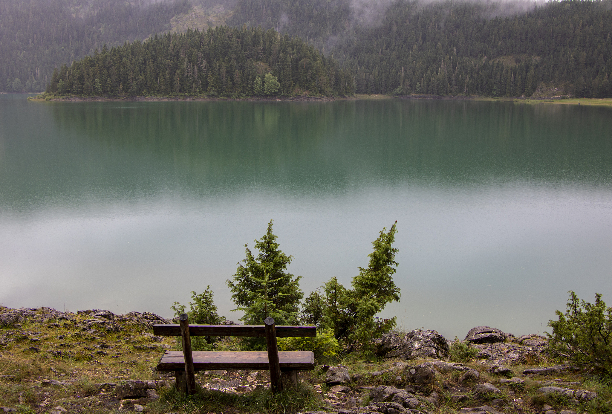 black lake in durmitor national park, montenegro. beautiful natu
