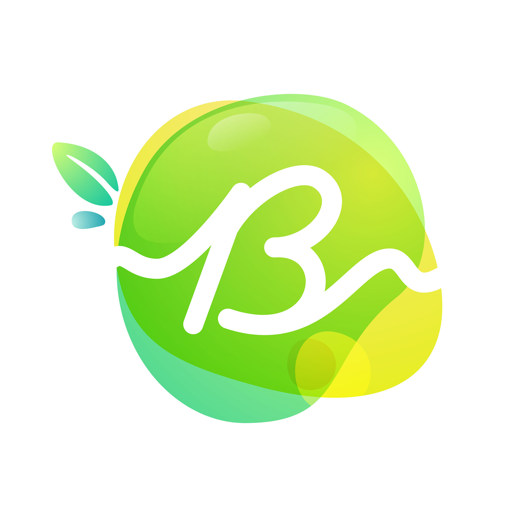 vector green eco letter b logo.