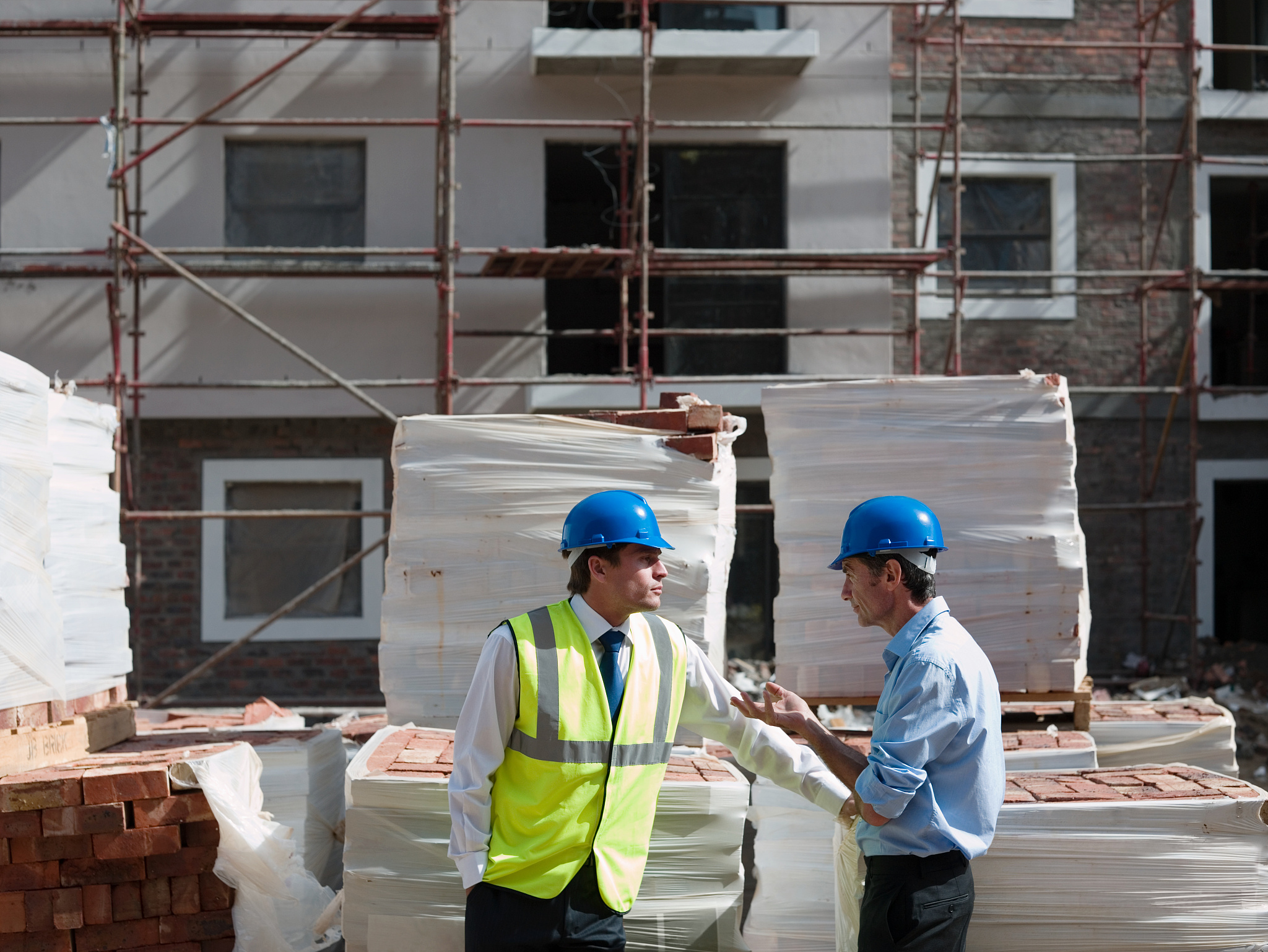 engineers on building site