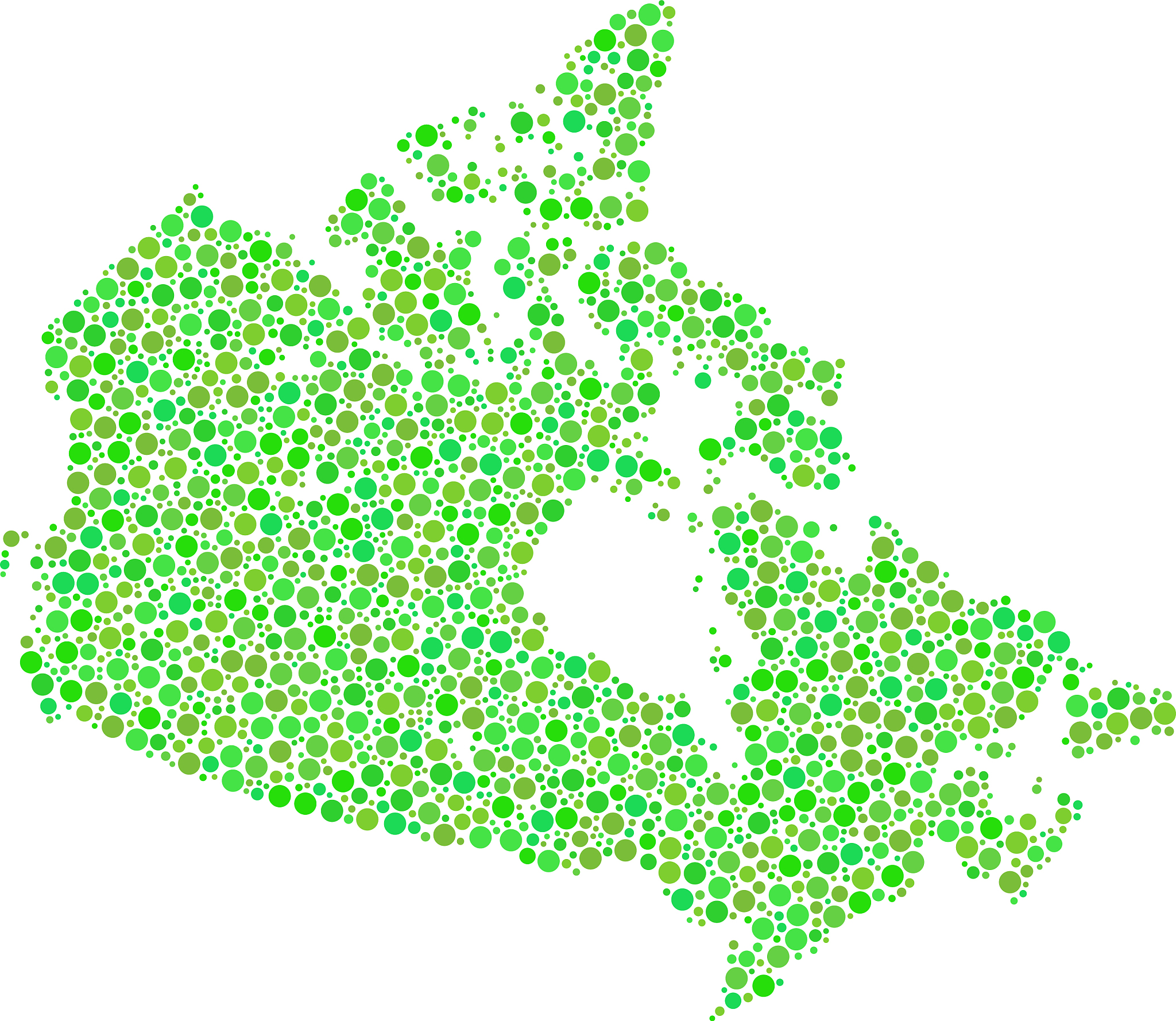 canada map composition of small circles