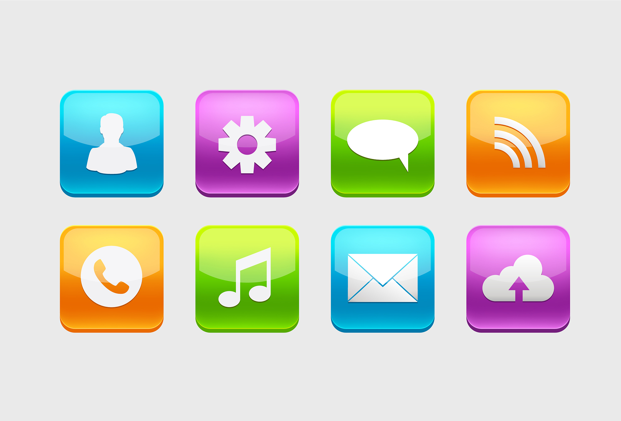 set of glossy button icons for your design with
