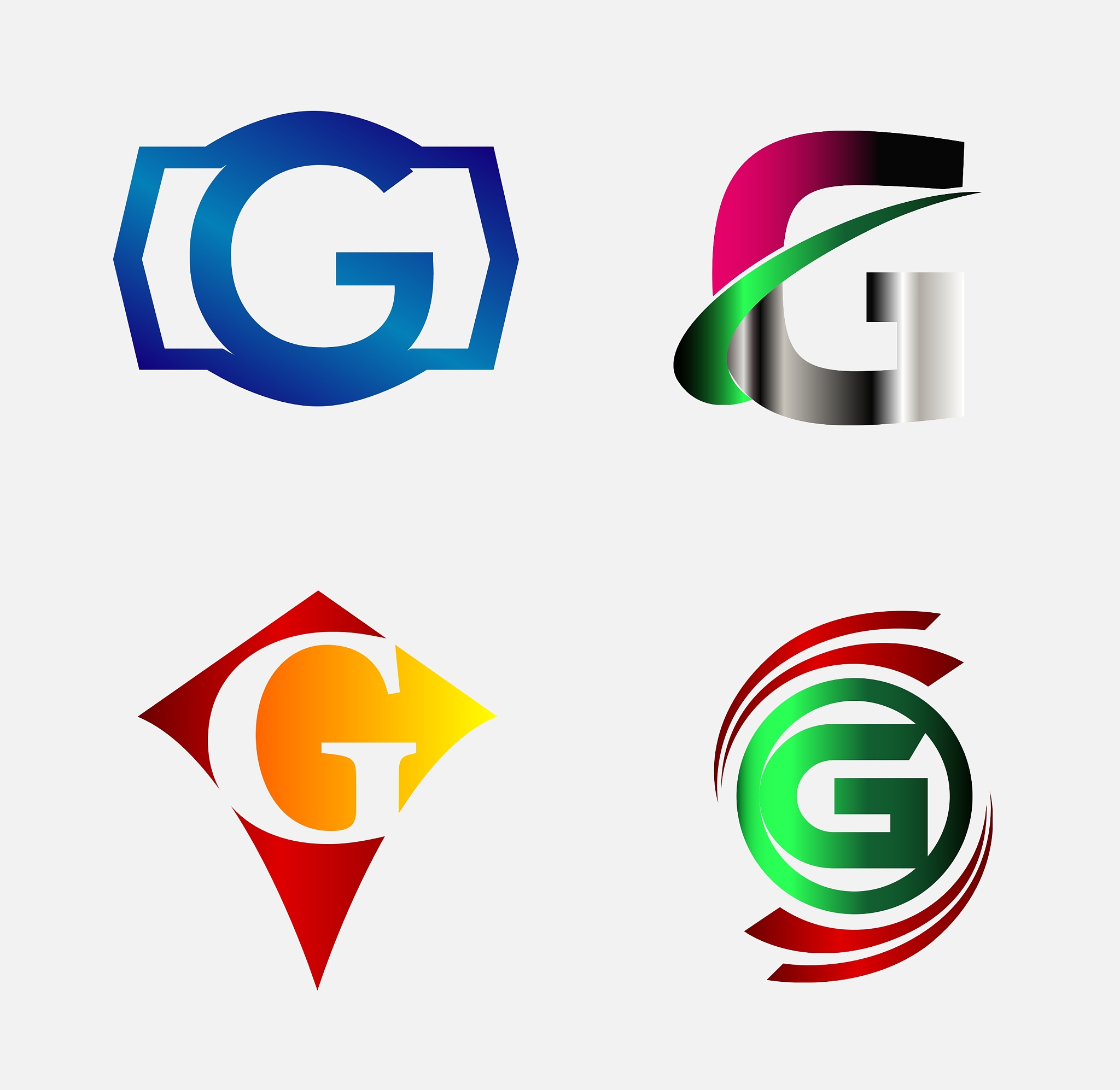 letter g company logo icon template set