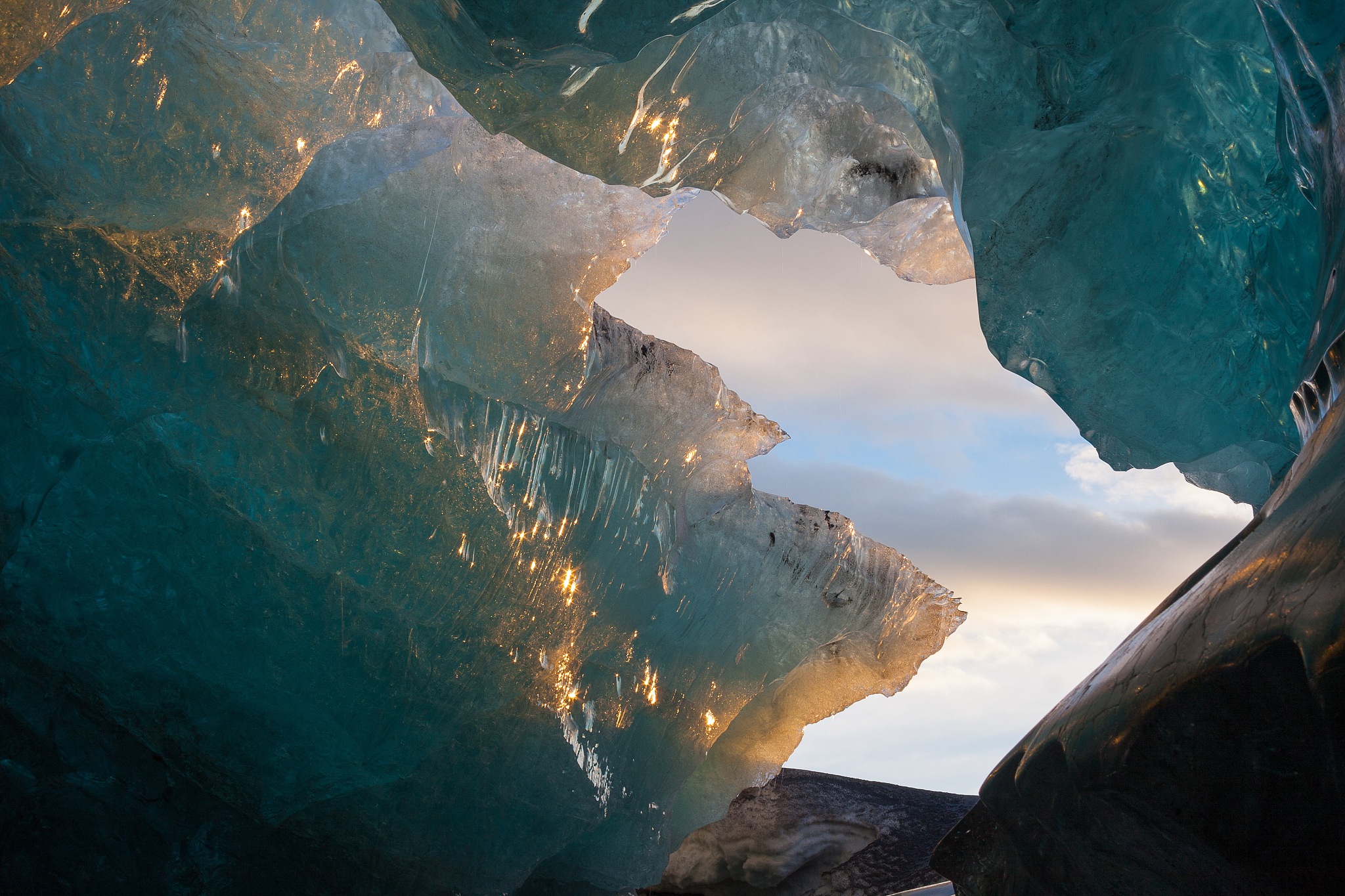 glacial cave in iceland - close-up