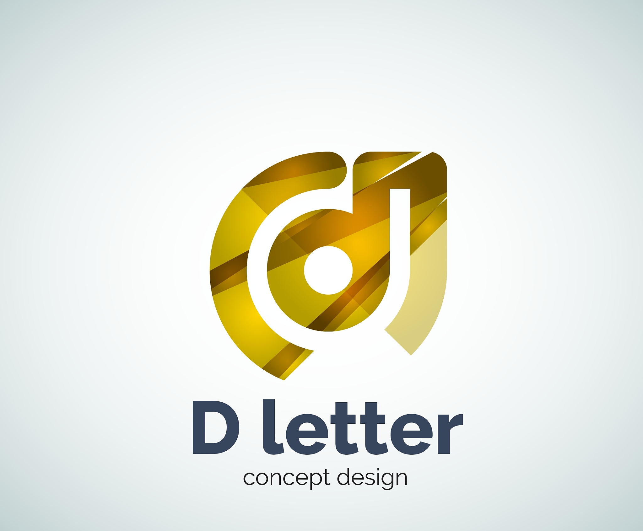 d letter concept logo template