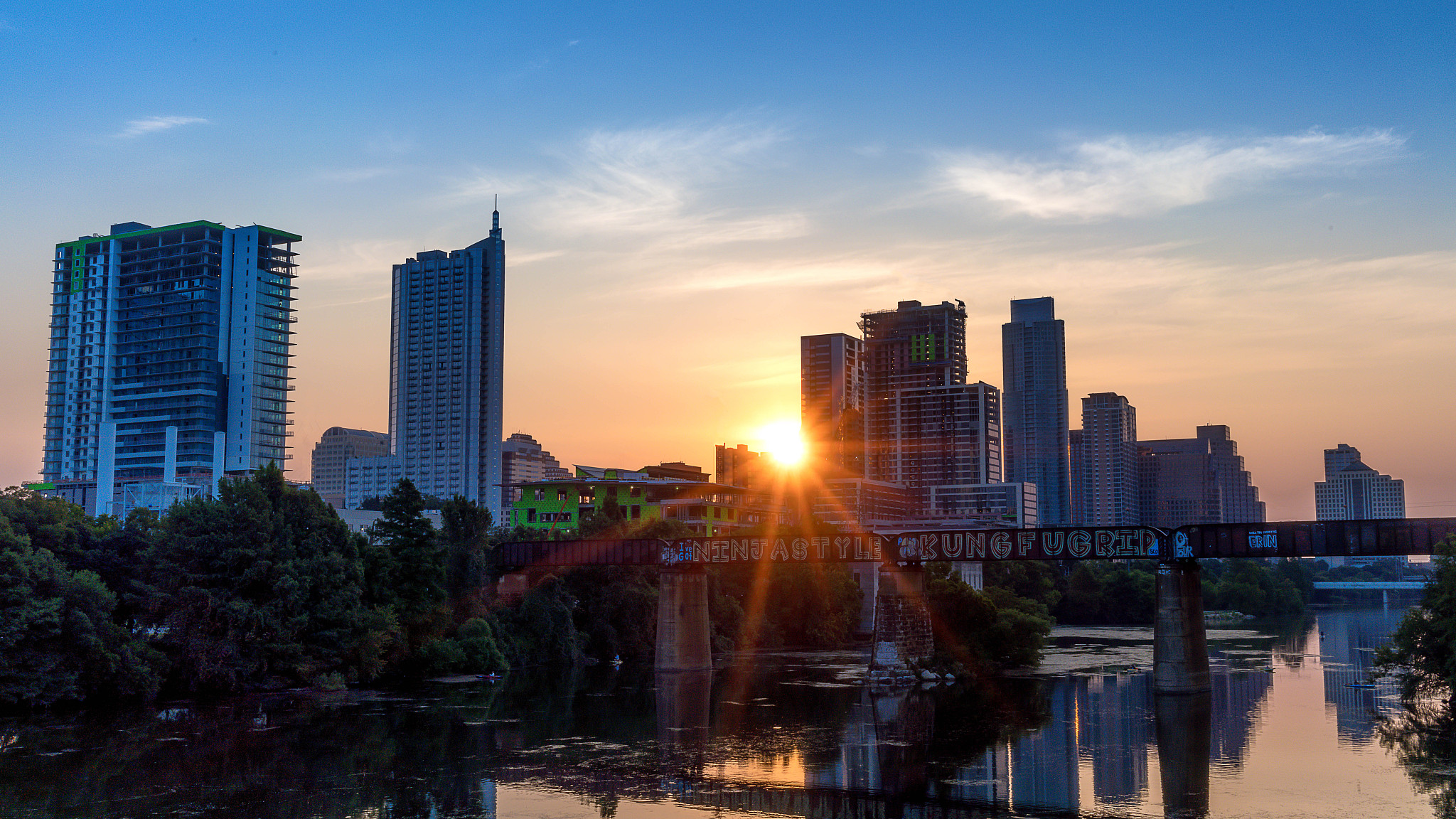 sunburst over austin