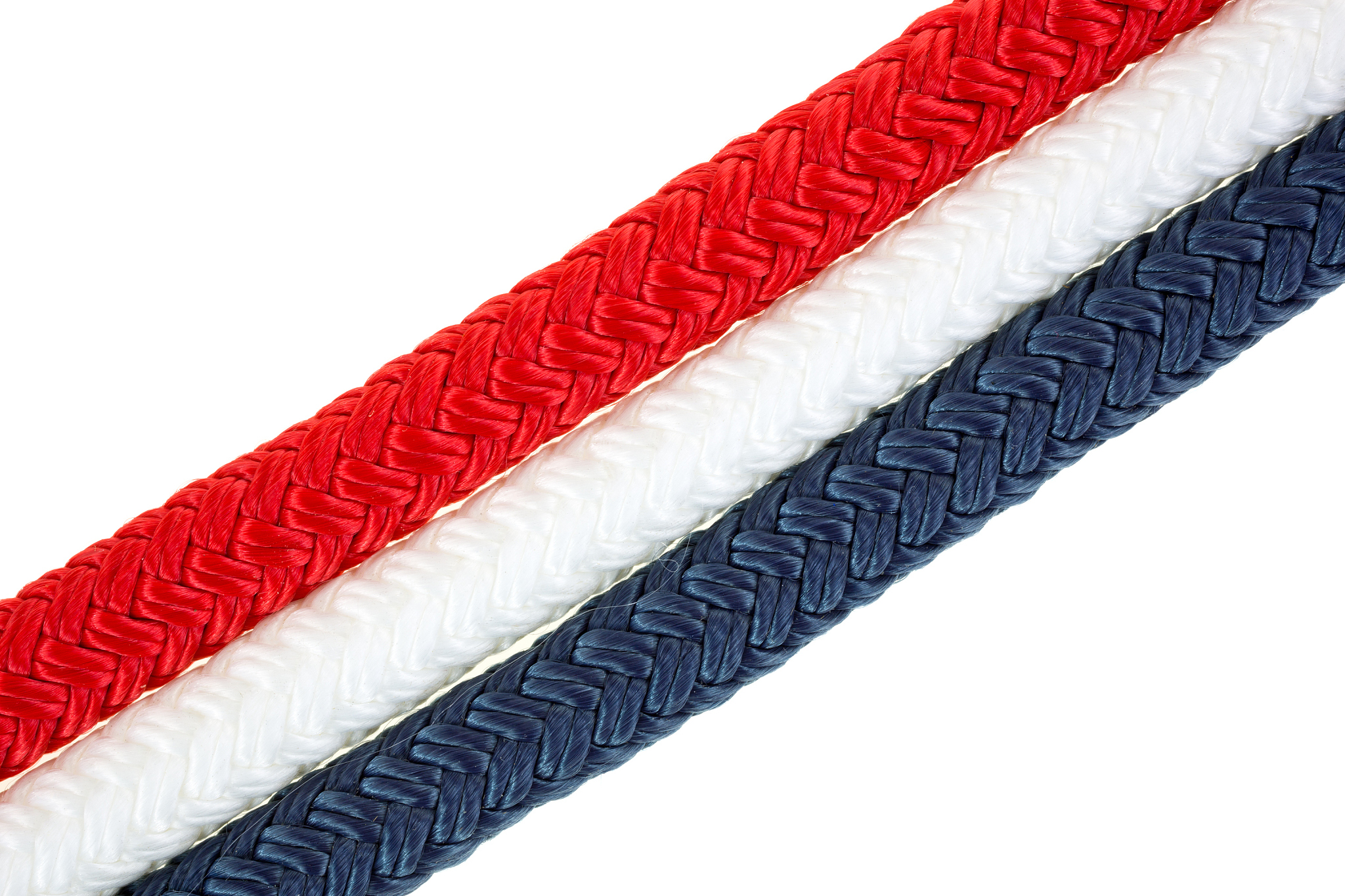 red white and blue rope strands