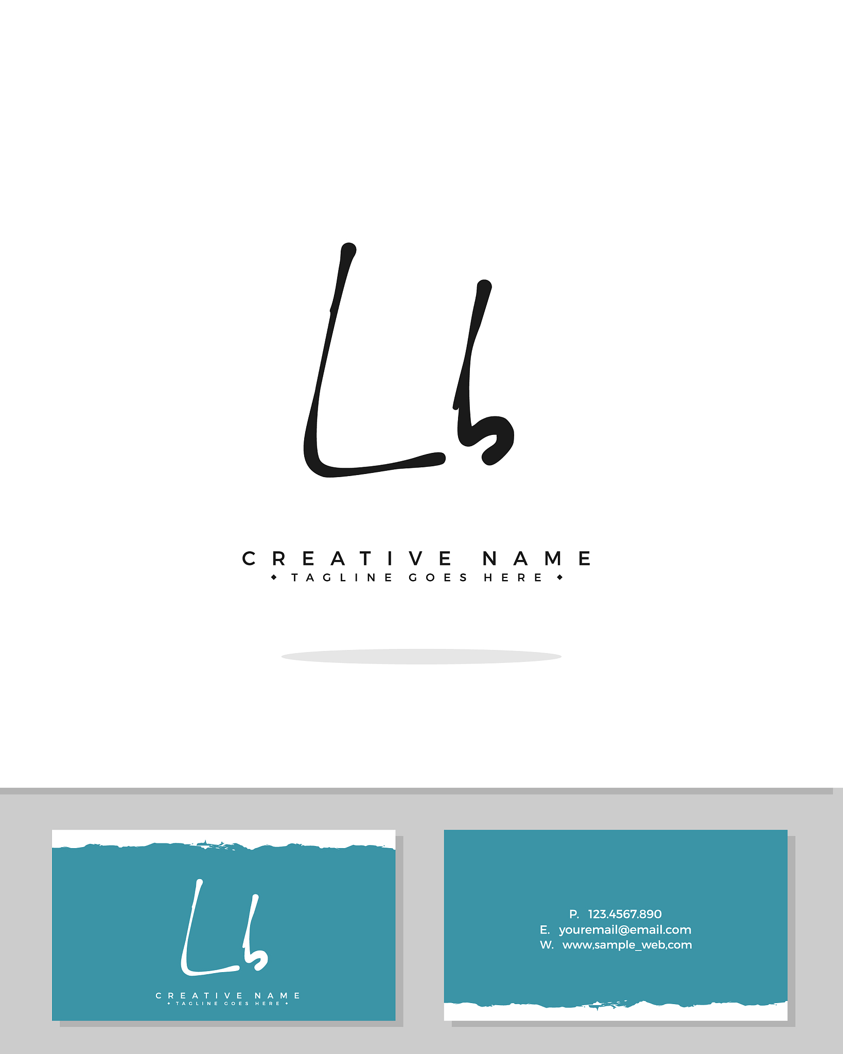 l b lb initial logo signature handwriting