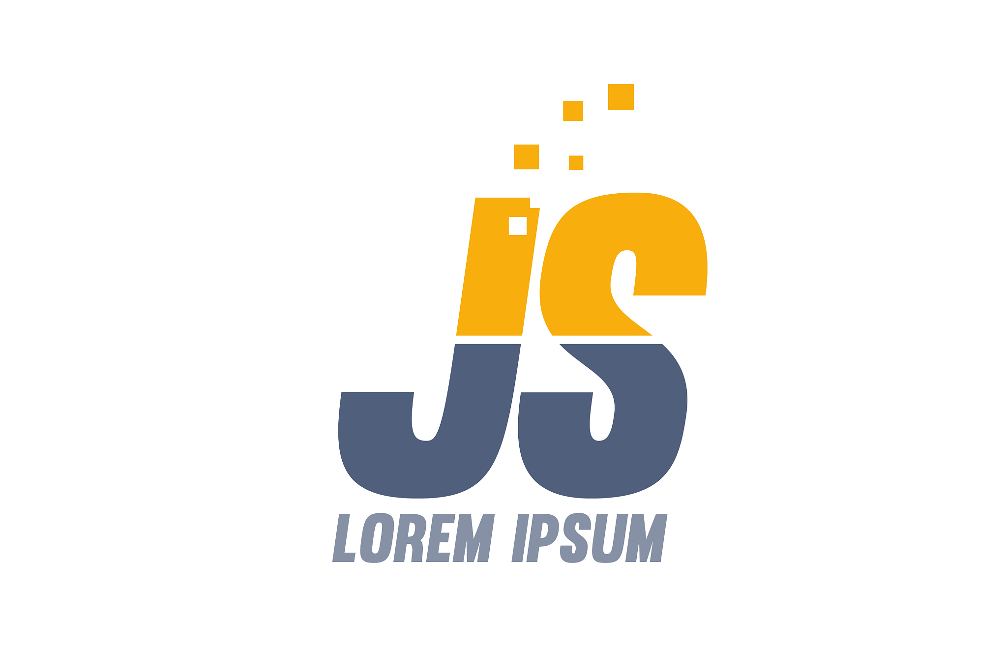 yellow blue js j s alphabet letter logo company