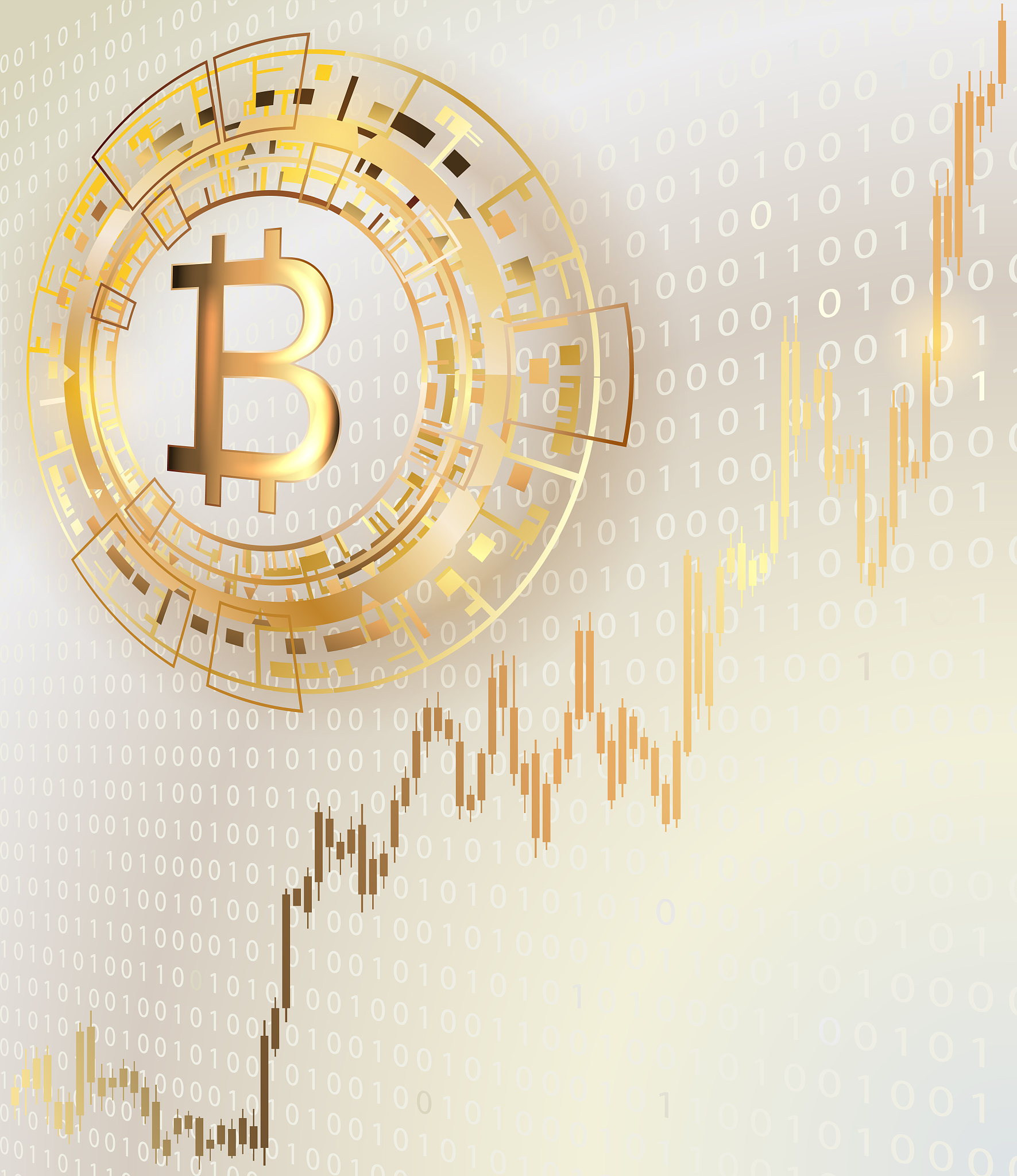 bitcoin symbol on a bright  background.