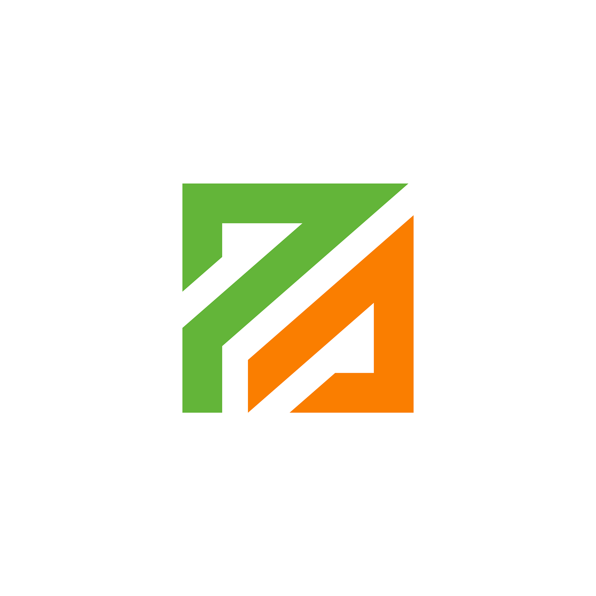 pa letter based logo icon green and orange color