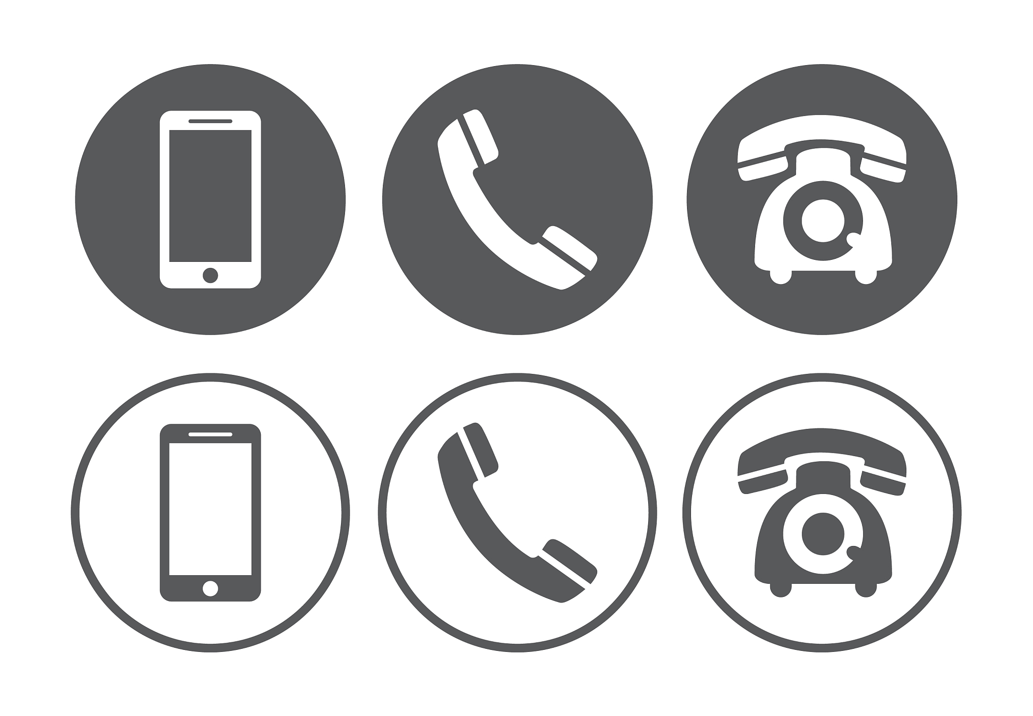 telephone icons set