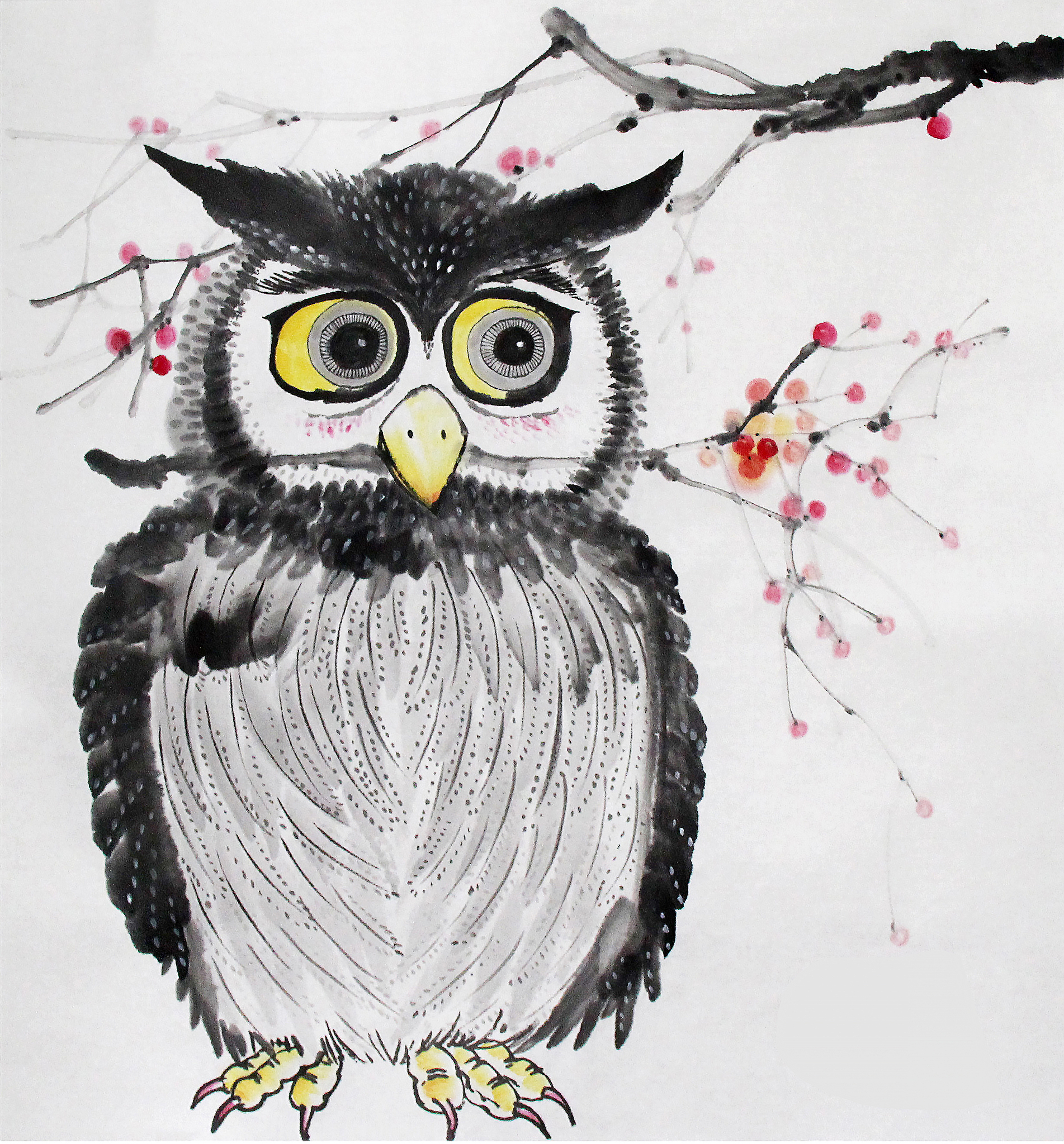 5个描述，揭秘德语钻石画的魅力 (彩色猫咪 & 猫头鹰图案，无框)