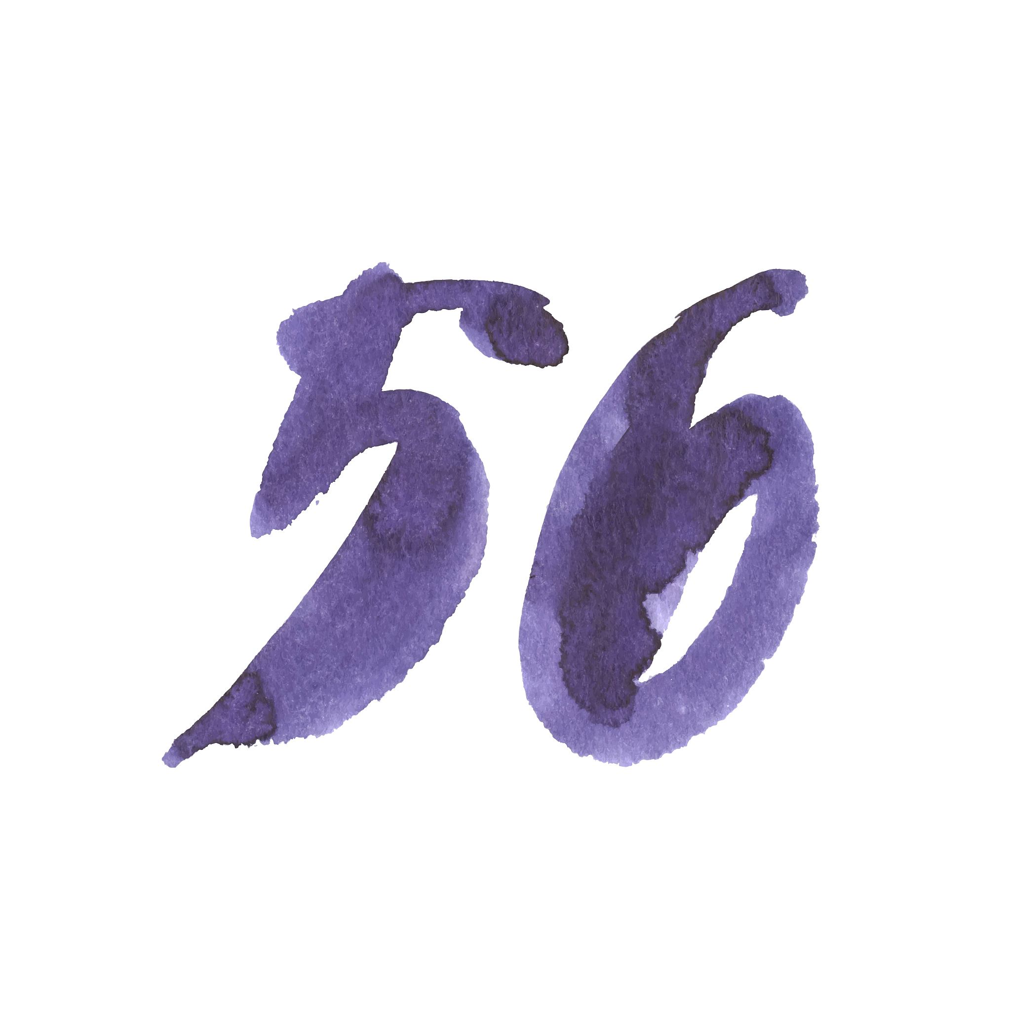 calligraphic watercolor numbers. brush lettering.