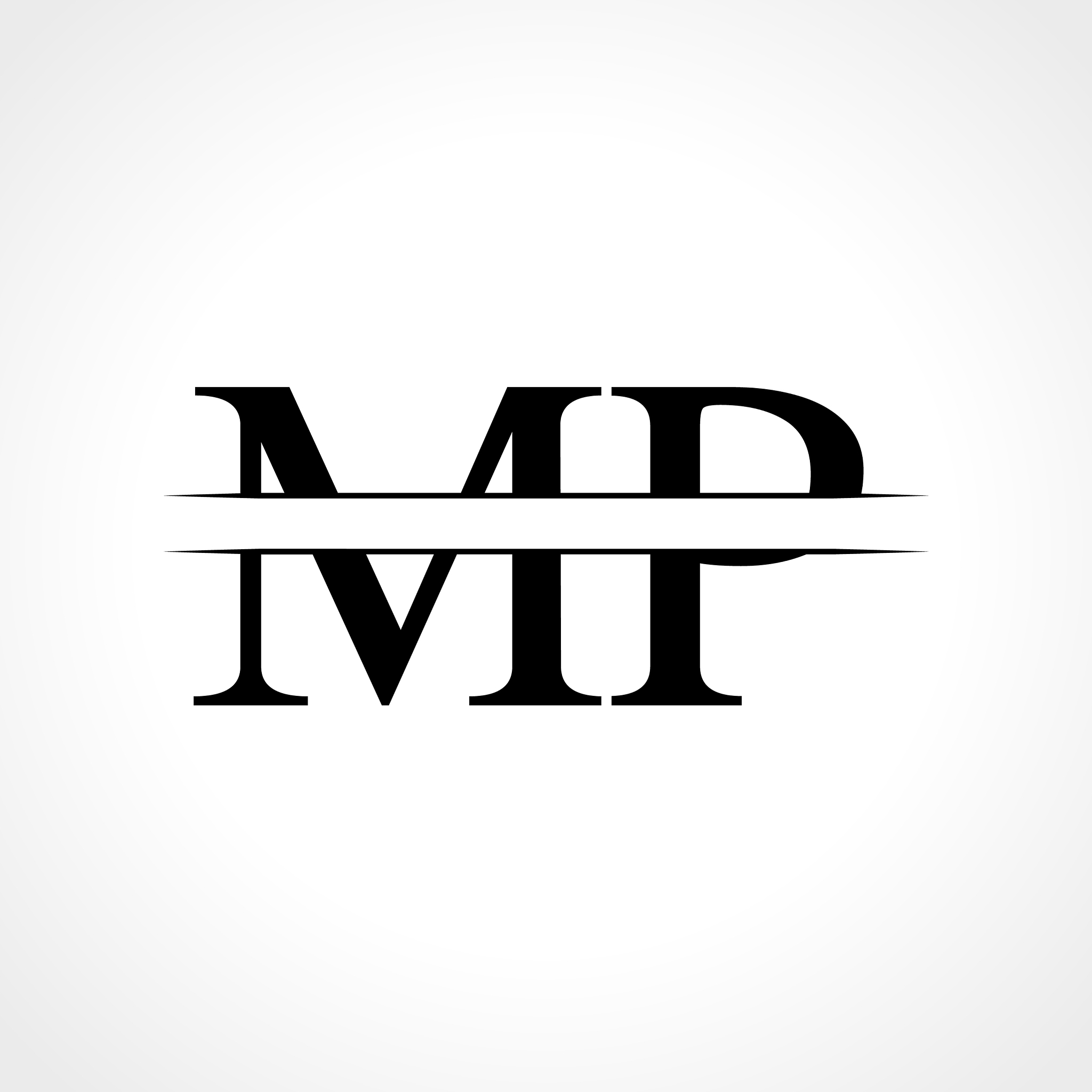 initial mp letter logo design template abstract