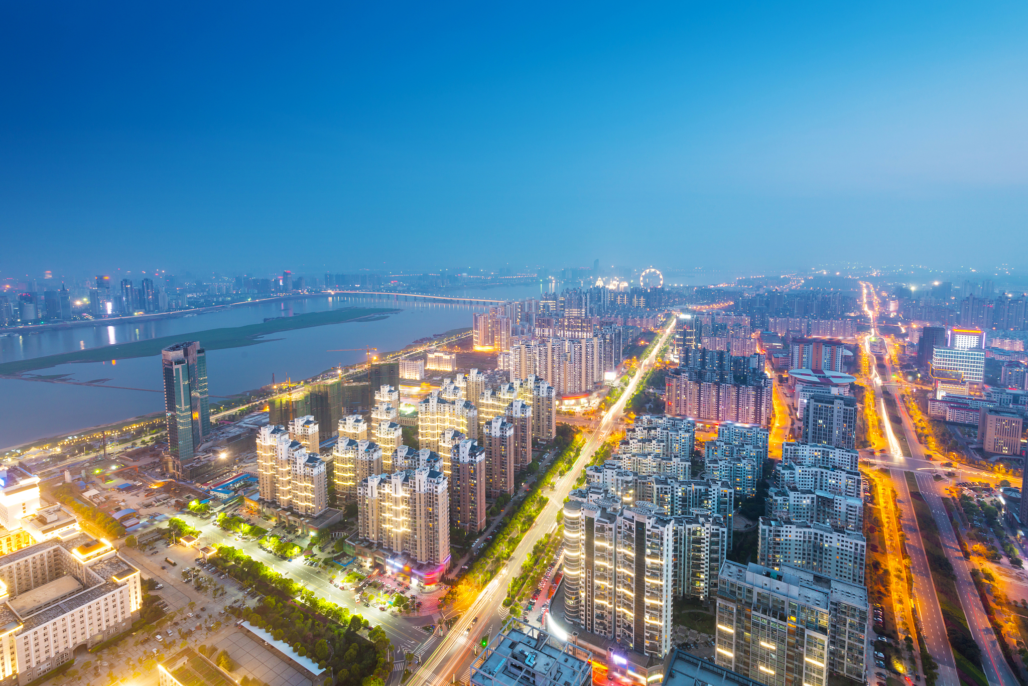bird view at wuhan china