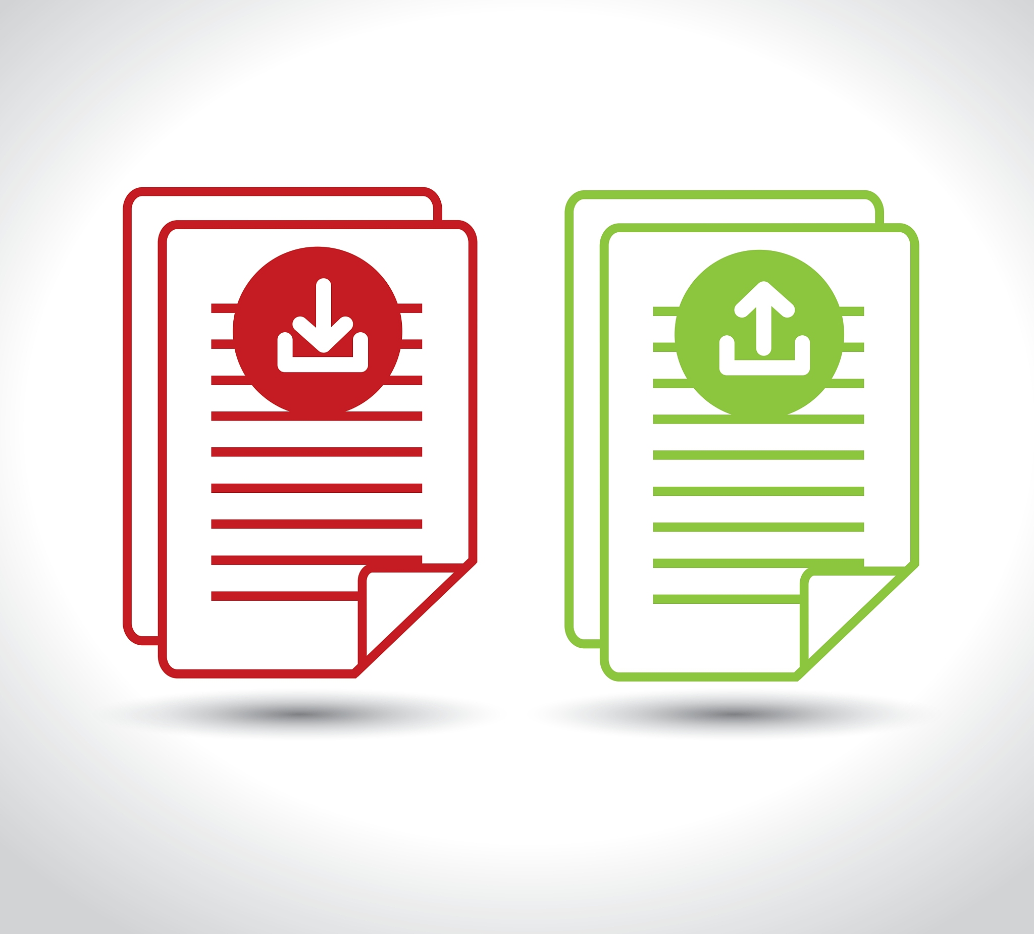 icons upload download design isolated