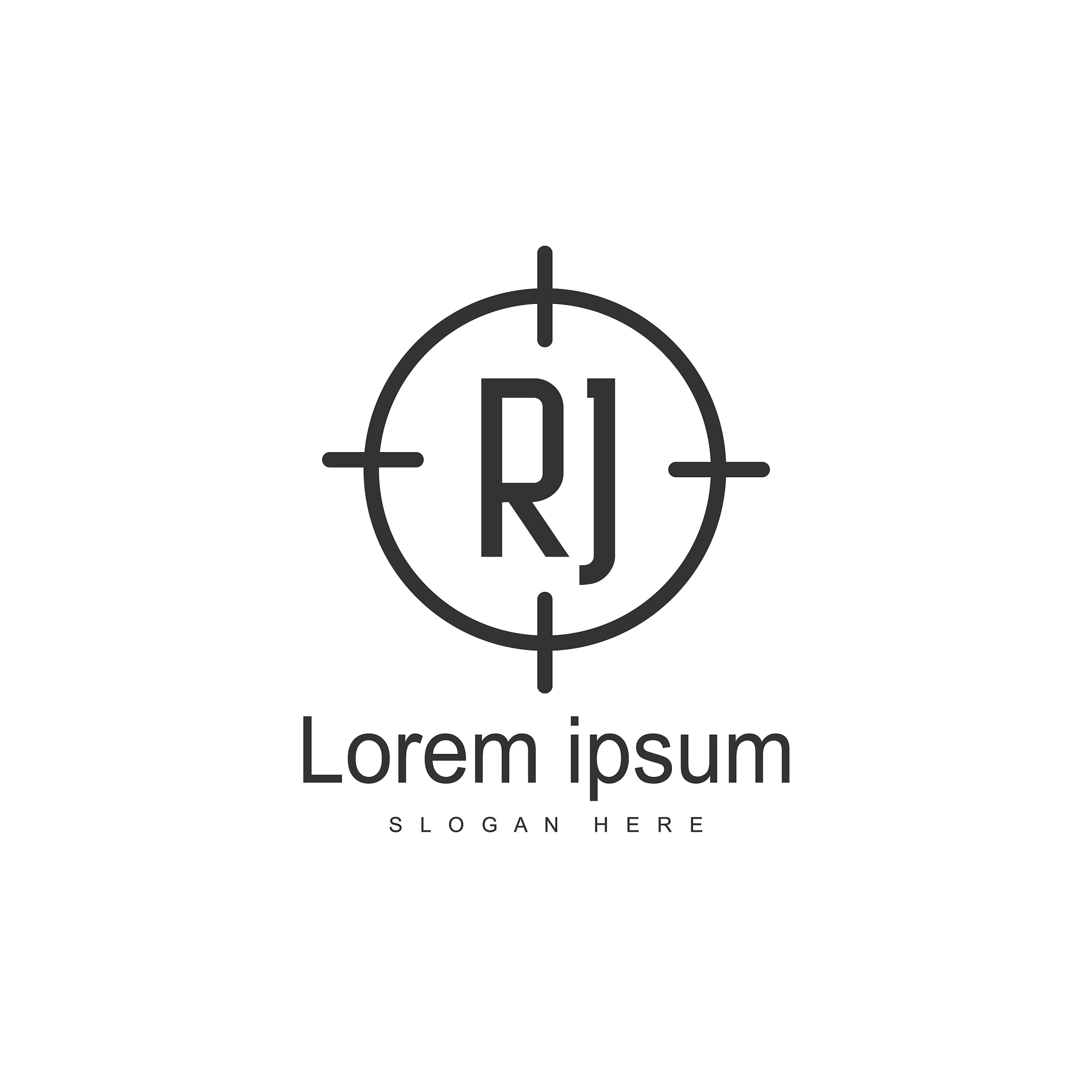rj logo template design initial letter logo design