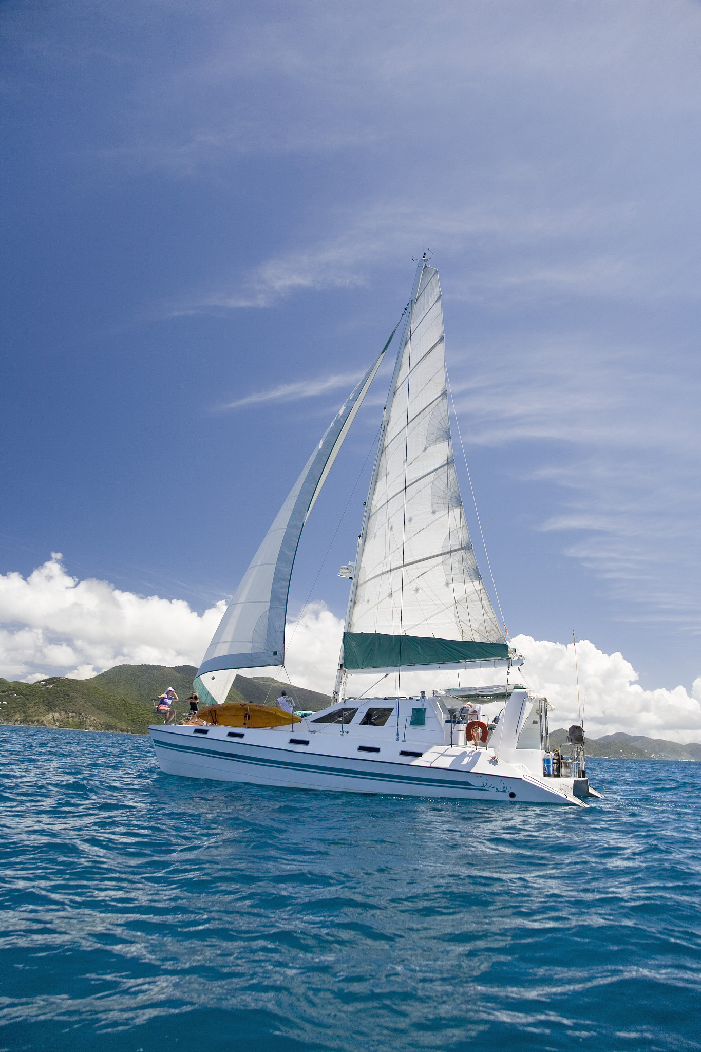 british virgin islands, group of adults on sailboat