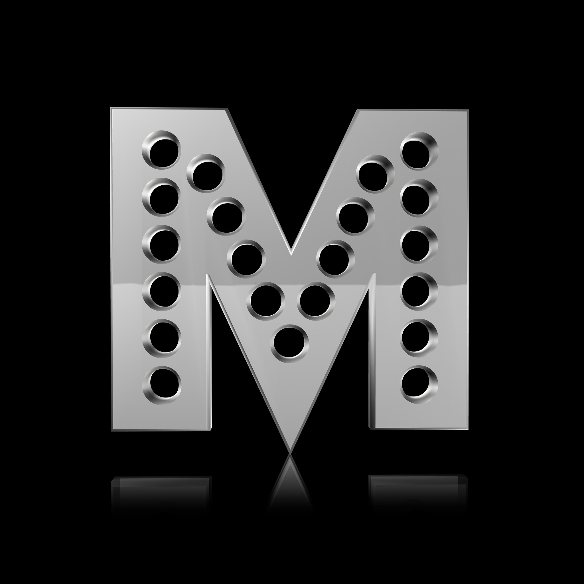 metal letter m