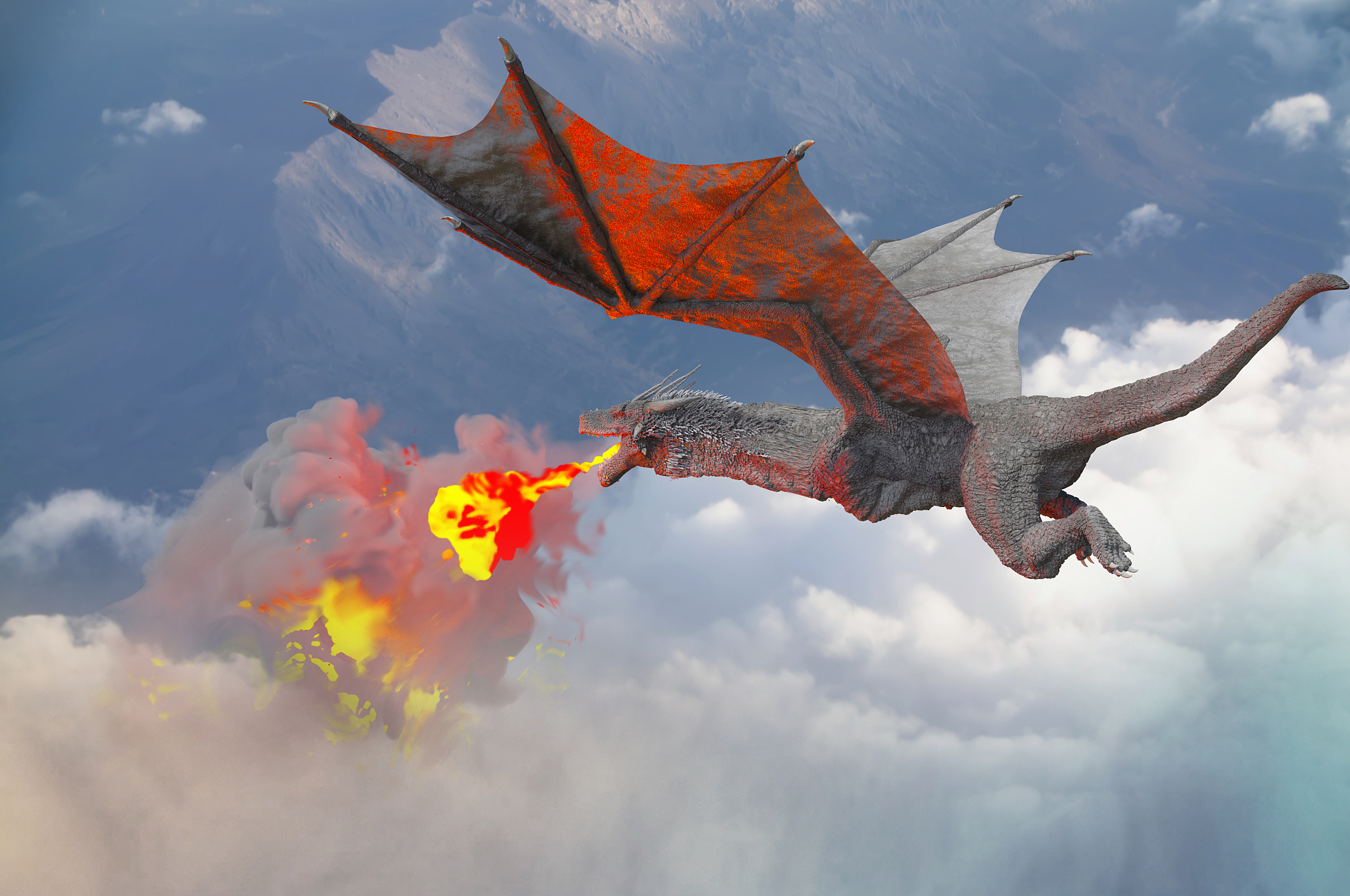 the dragon fly 3d render
