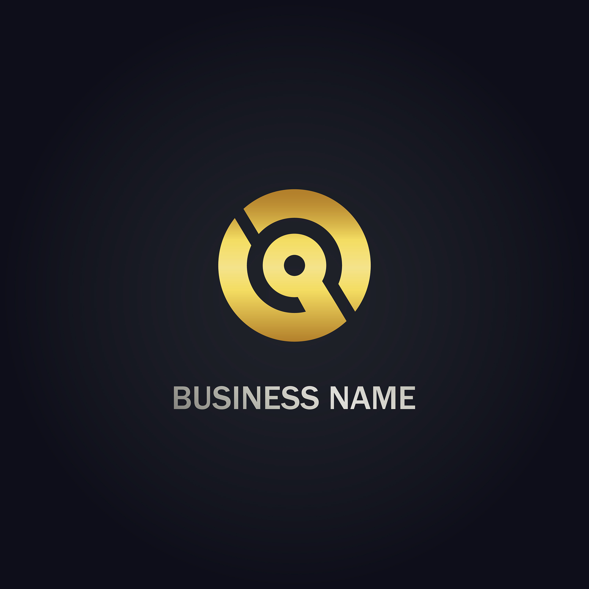 round circle connect technology gold logo