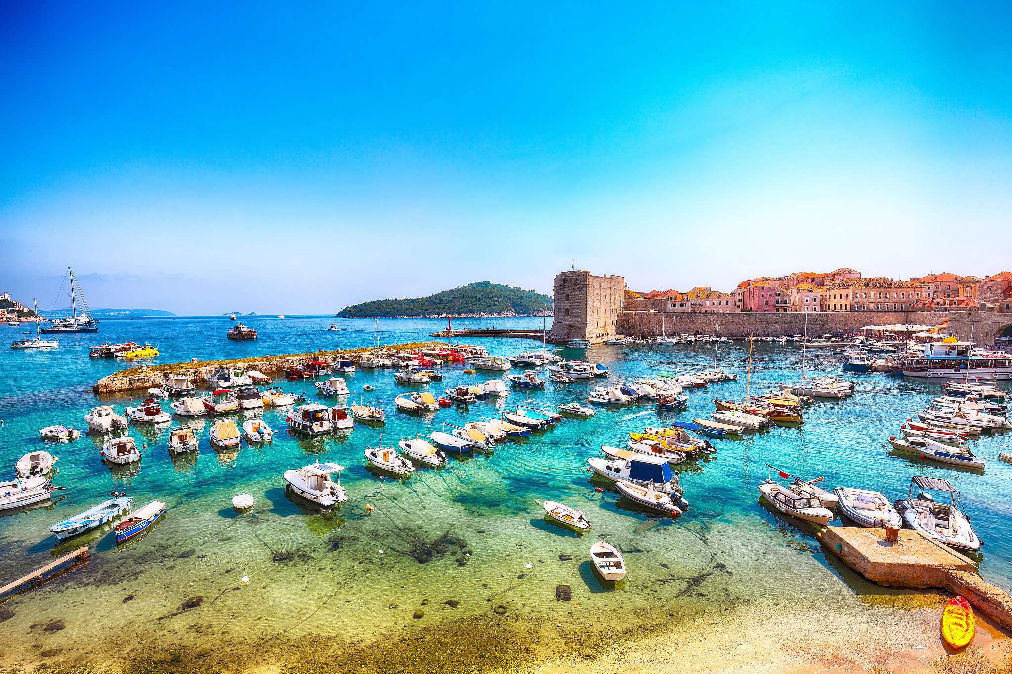 old port of the historic town dubrovnik