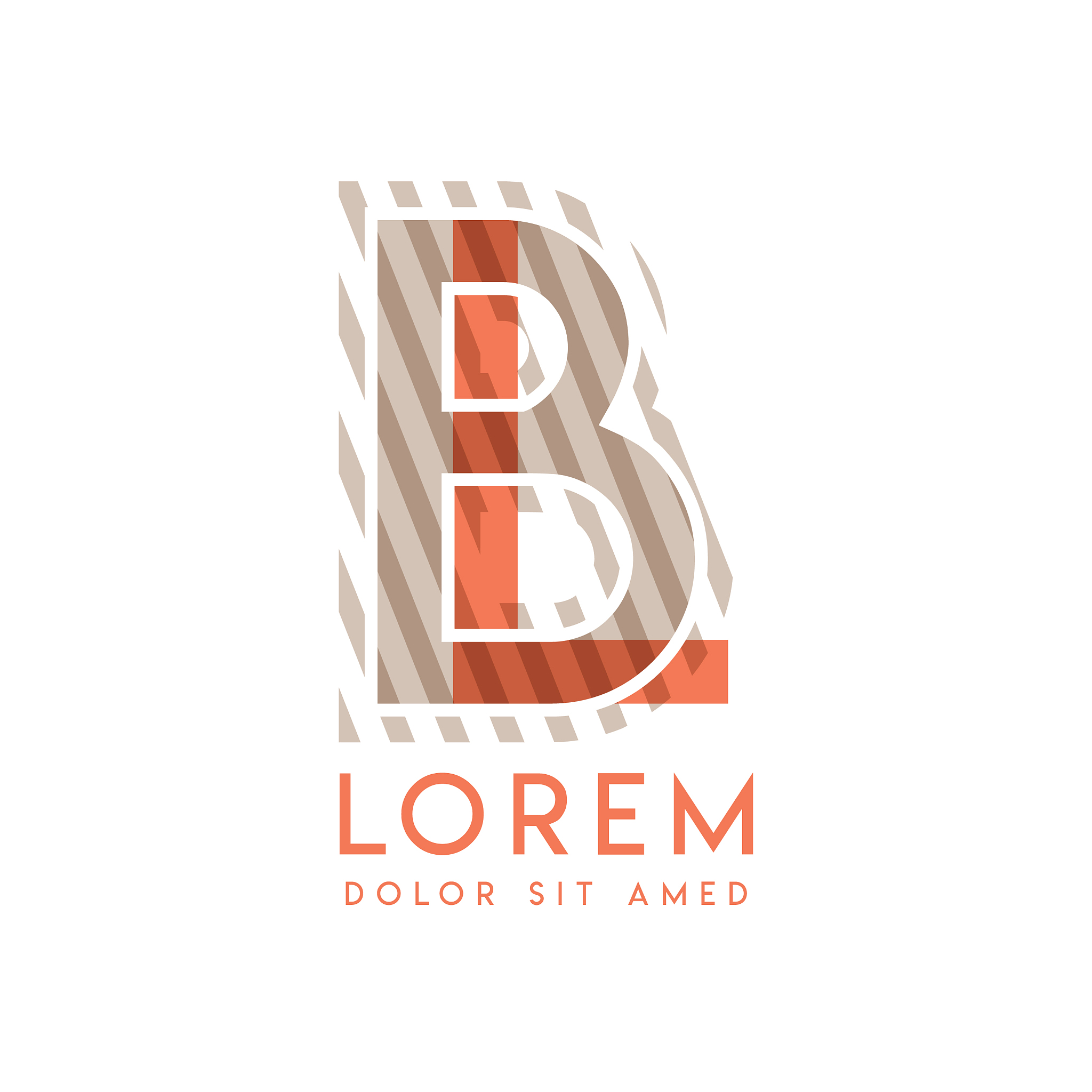colorful logo design with pink orange and gray