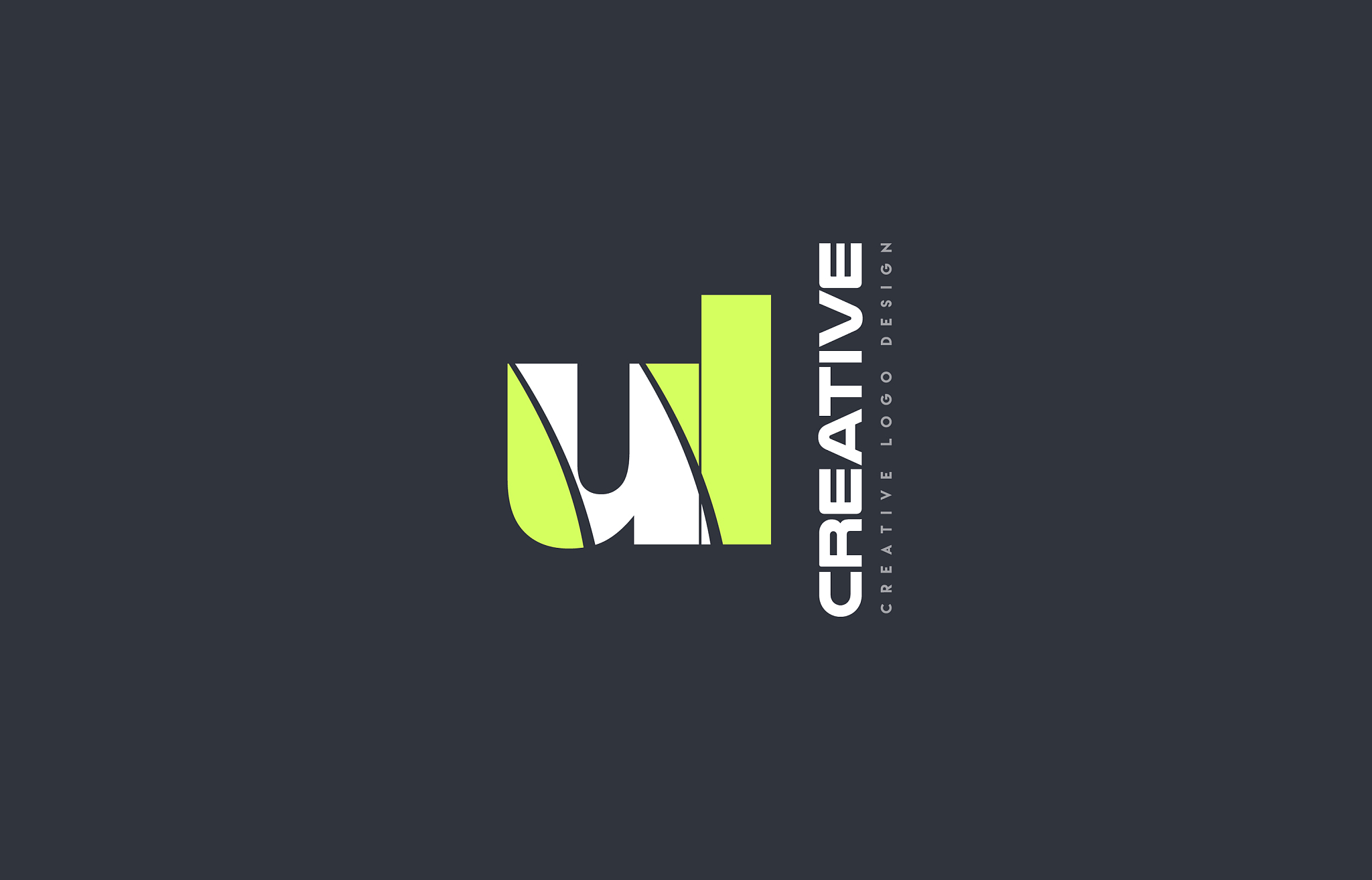 green letter ul u l combination logo icon company