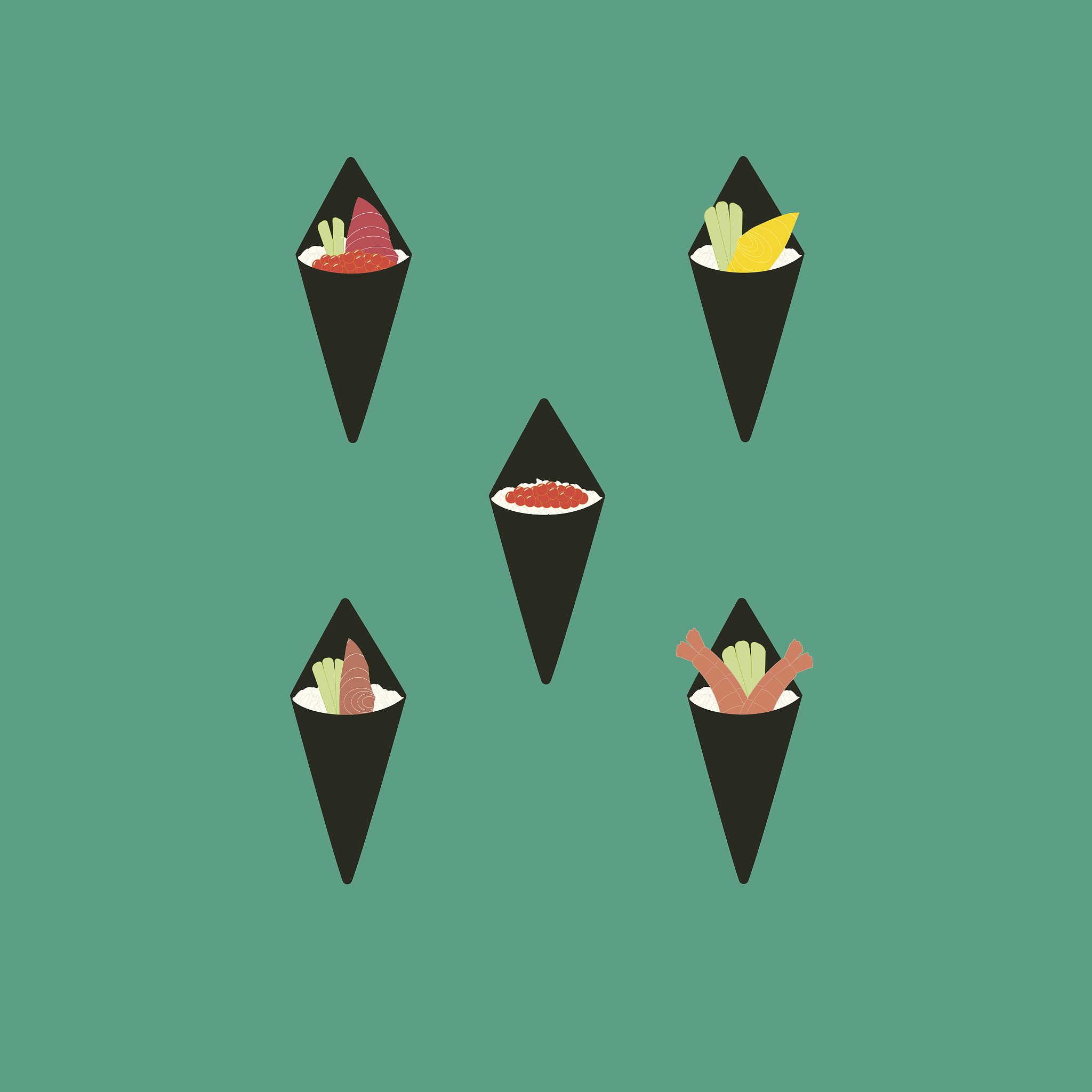 cone sushi rolls set