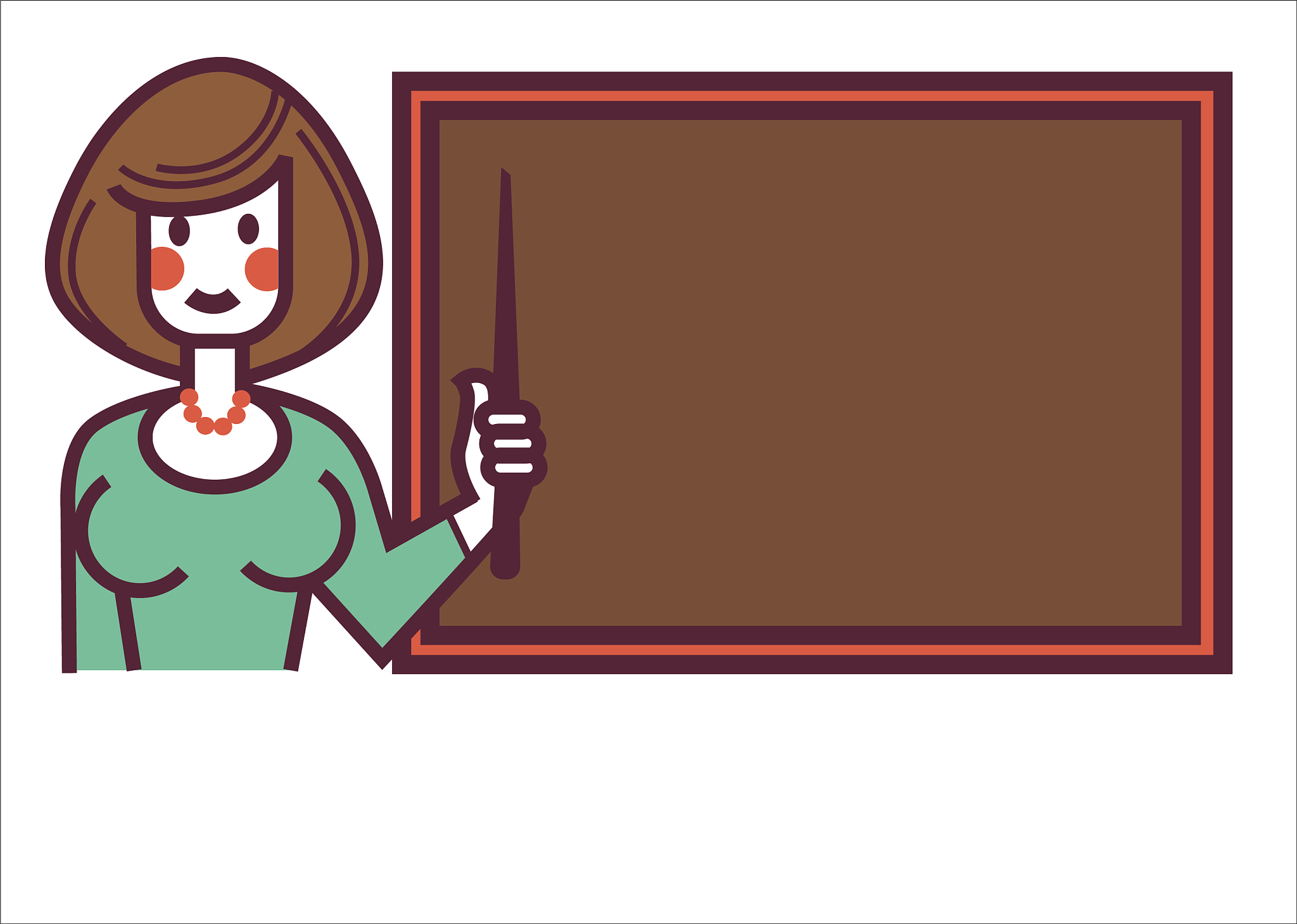 school teacher or tutor standing blackboard at