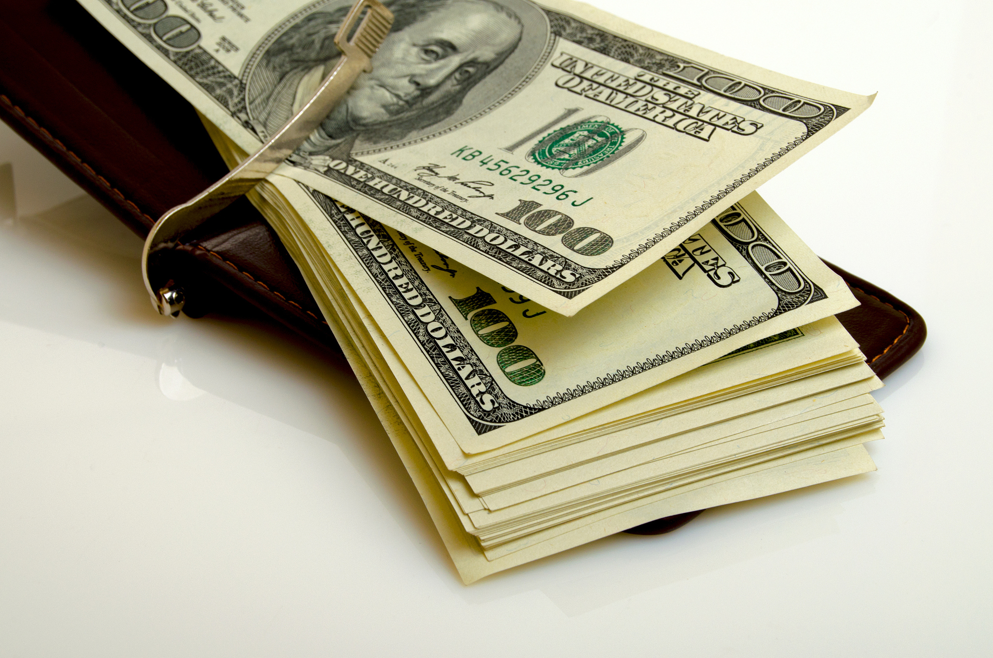 wallet with us dollars.