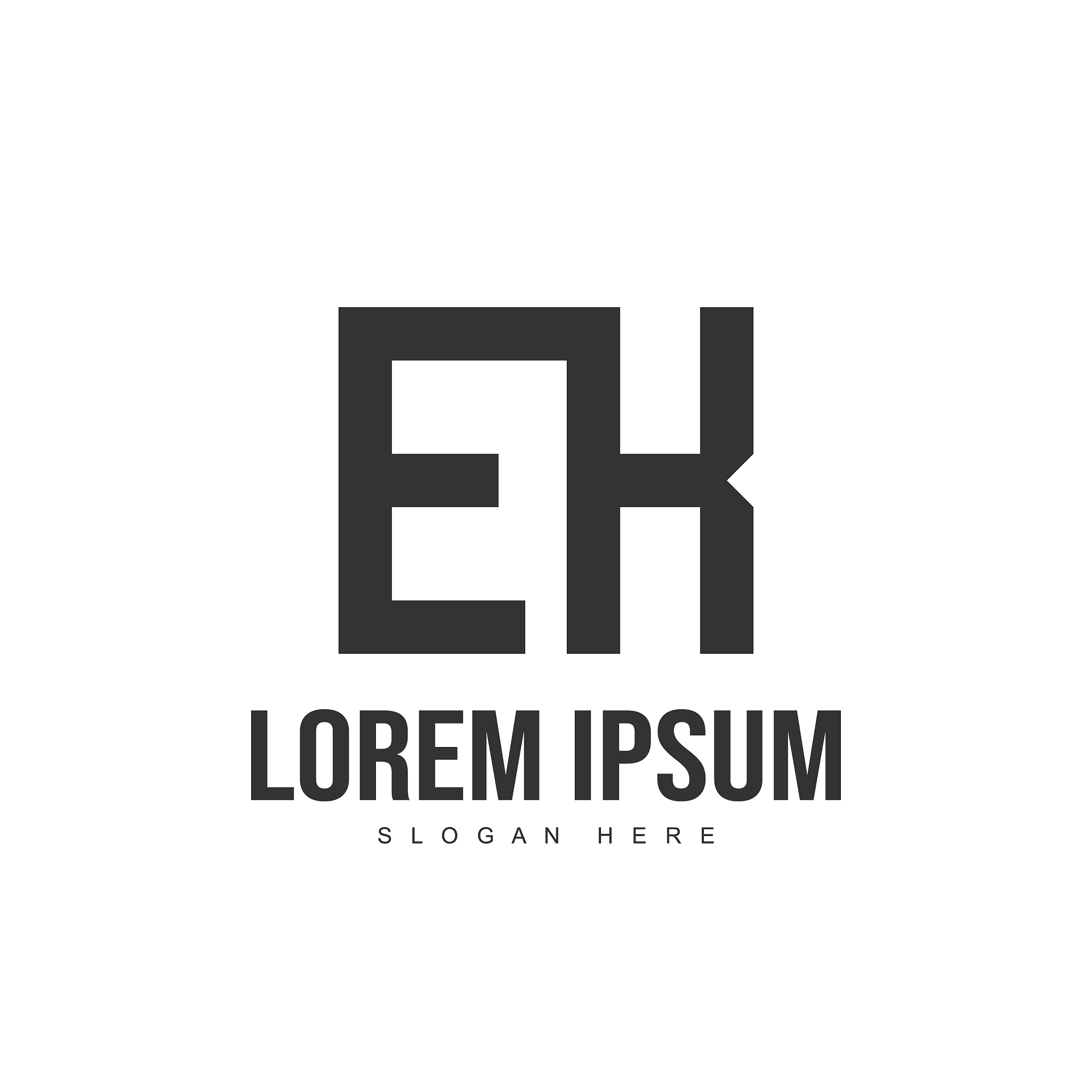 ek letter logo design initial letter logo template