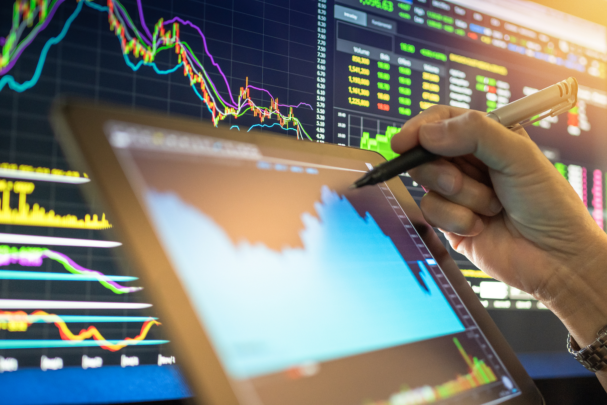 investment theme background stockmarket and finance business ana