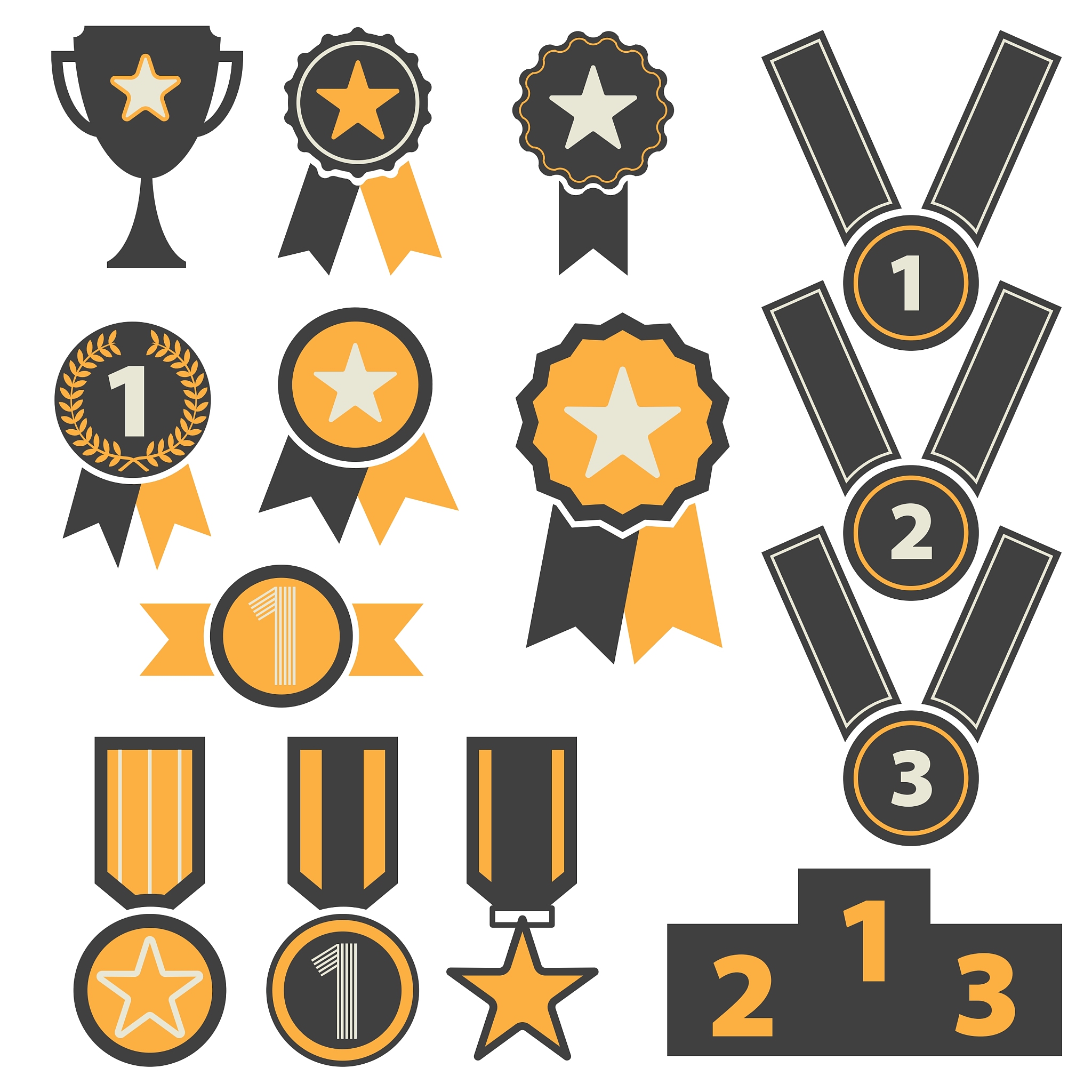 award icons set