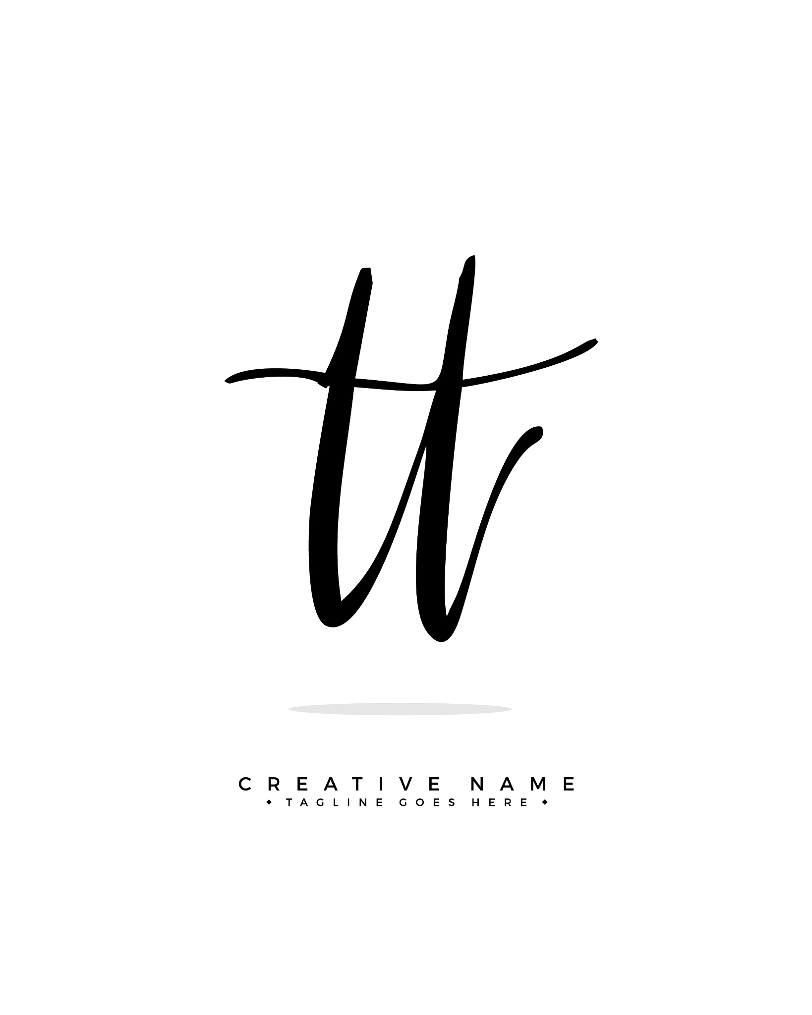 t tt initial logo signature handwriting concept