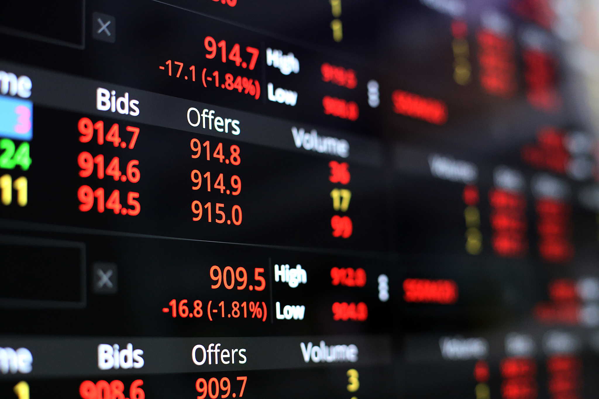 thailand stock exchange, streaming trade screen.