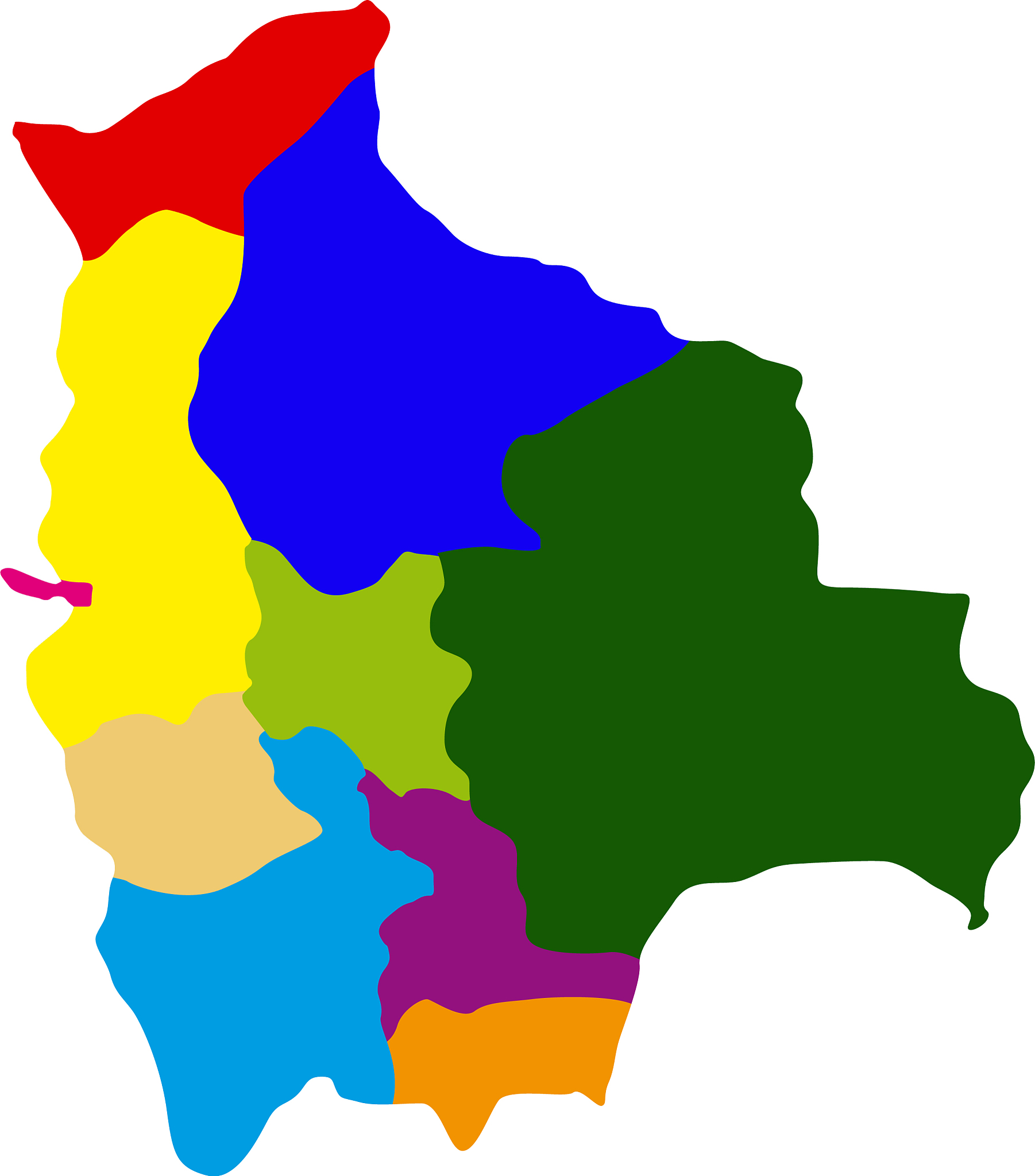 politicla map of bolivia