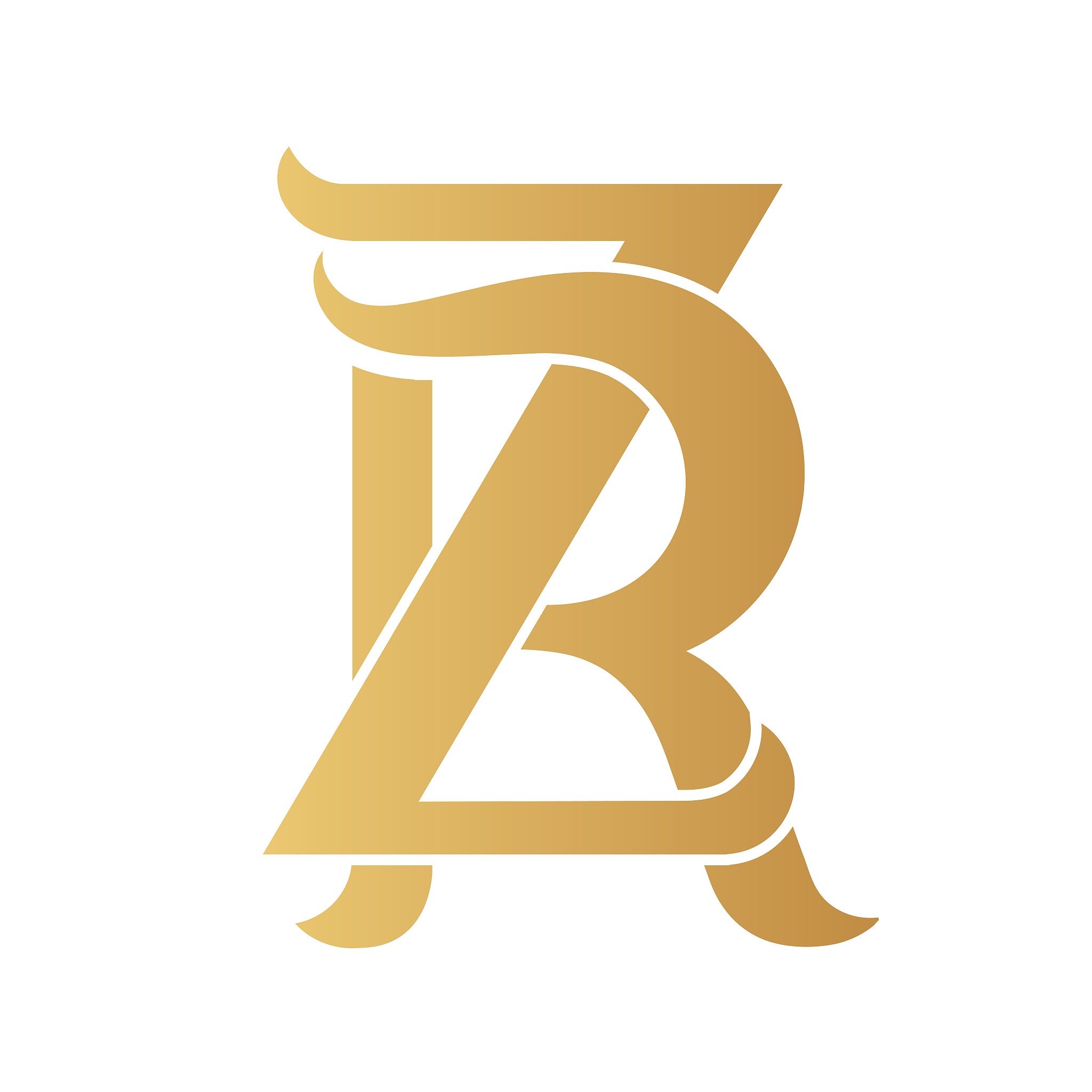 golden za monogram isolated in white.