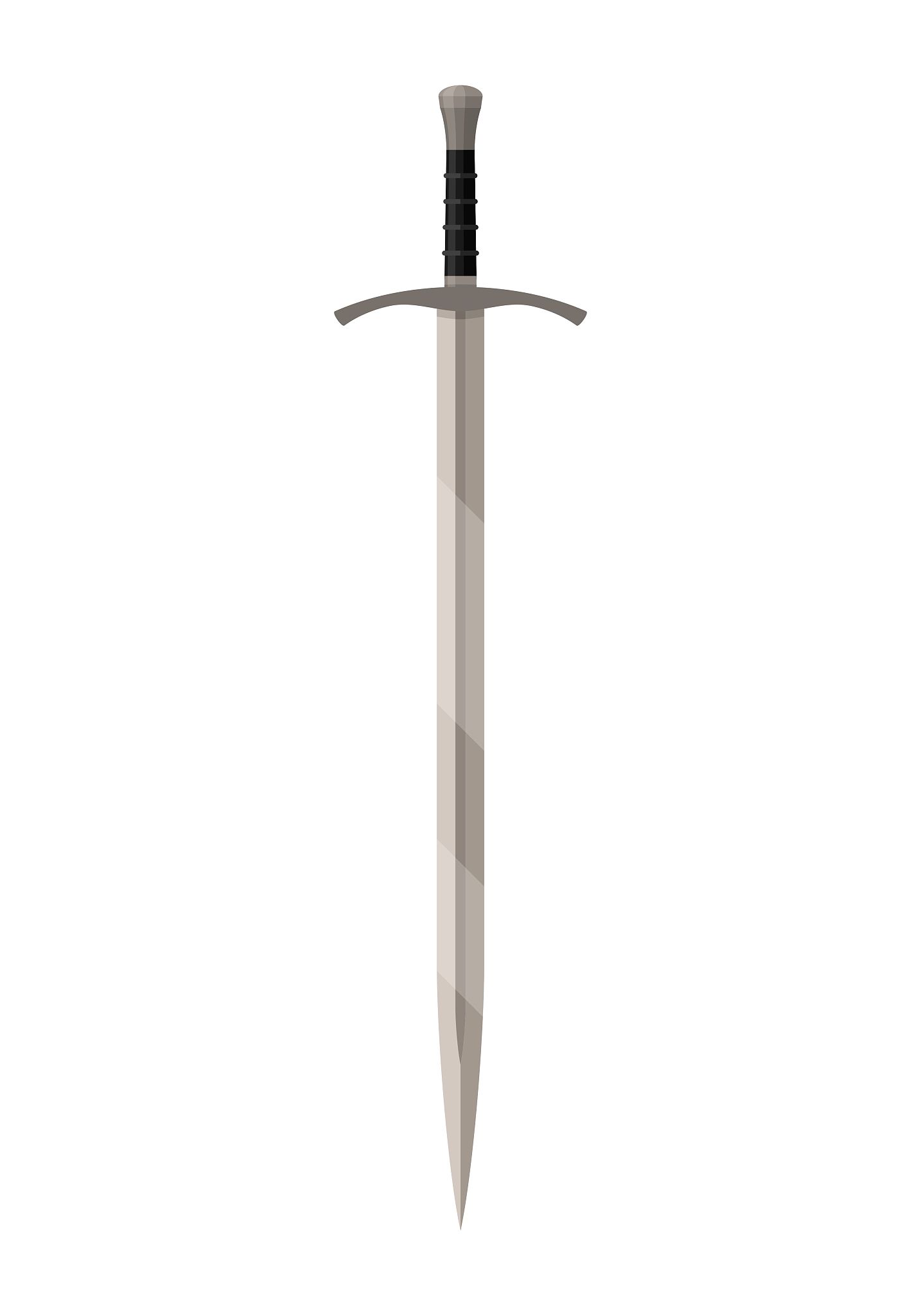 knight sword with isolated on white background. steel arms, medi