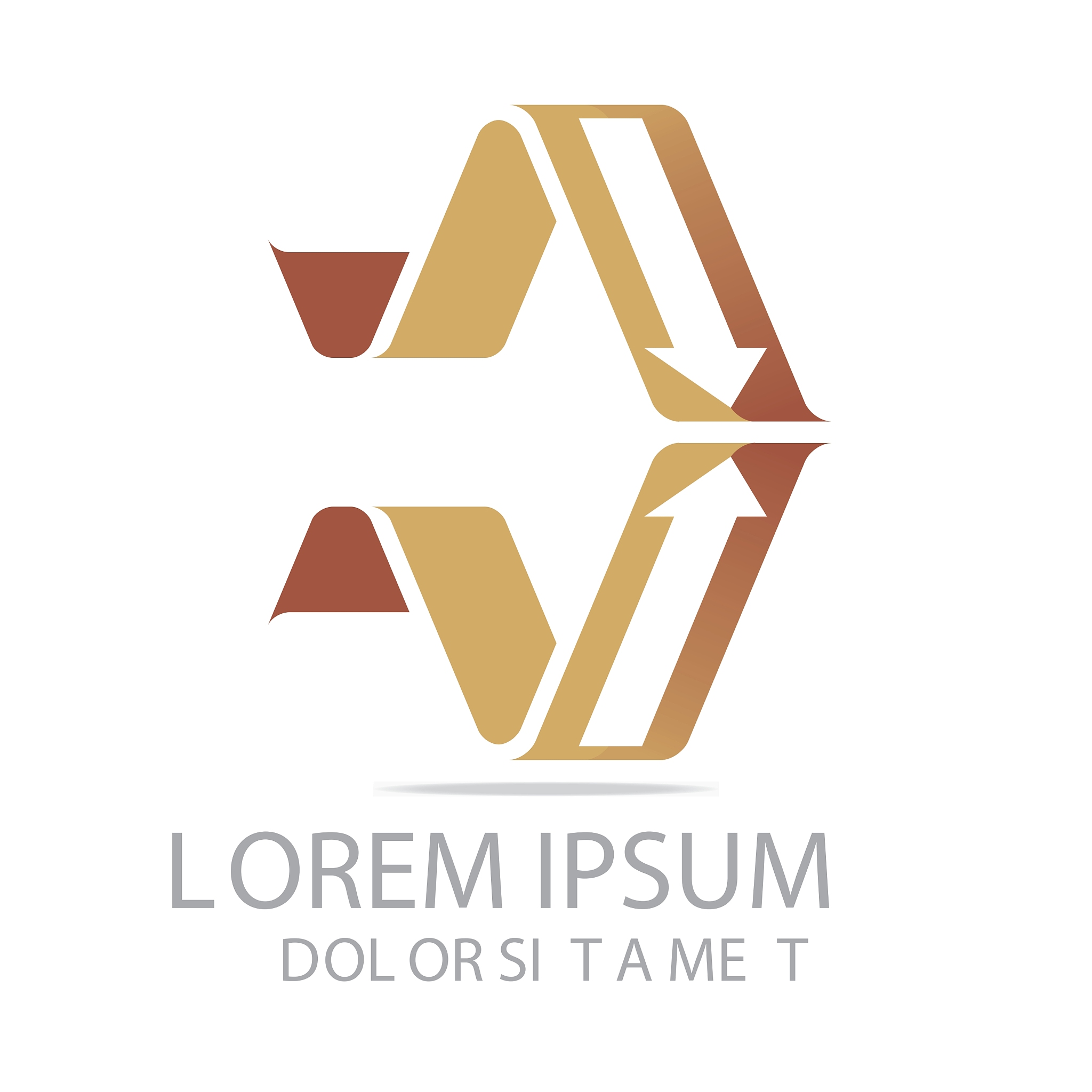 line letter design arrow