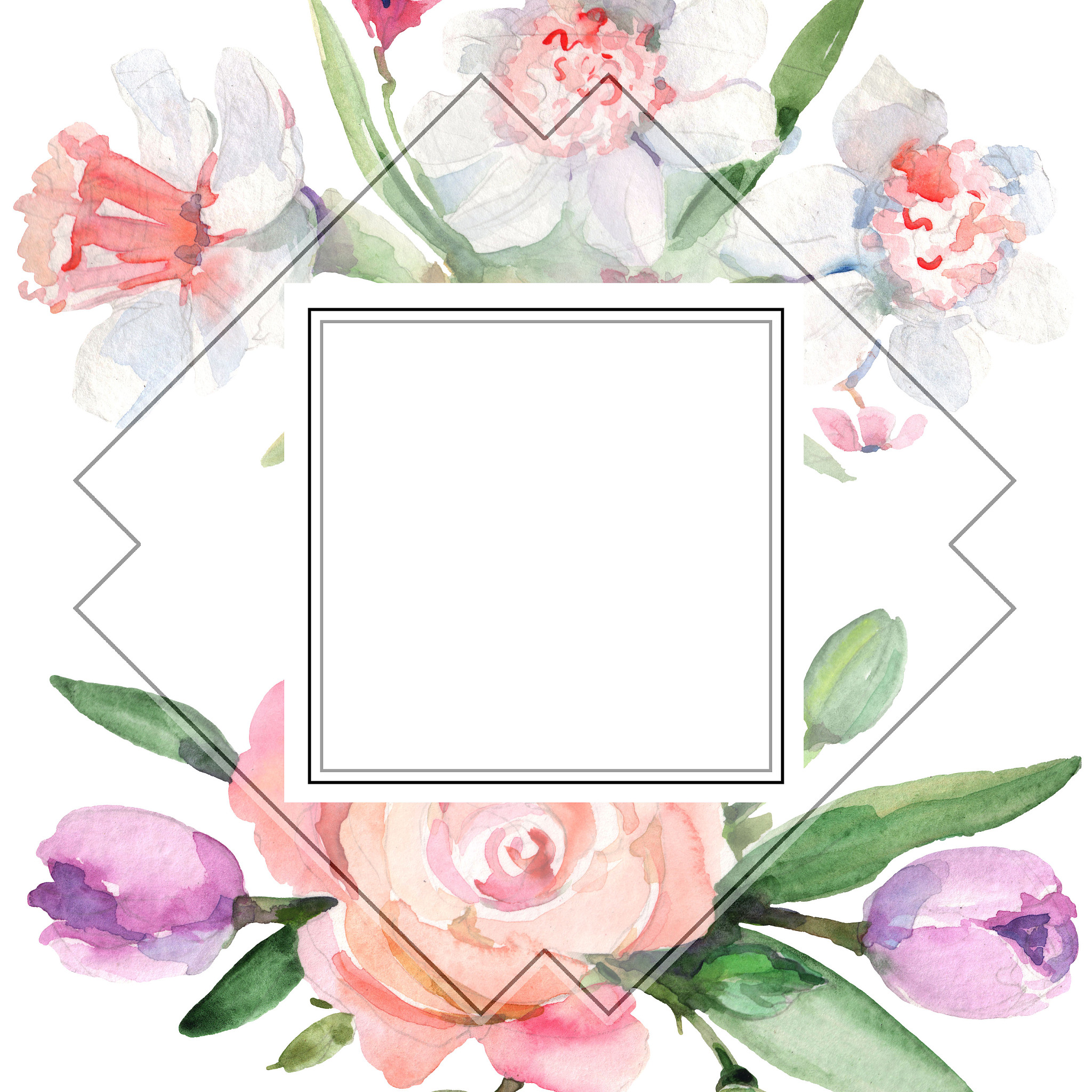bouquet floral botanical flowers. watercolor background illustra