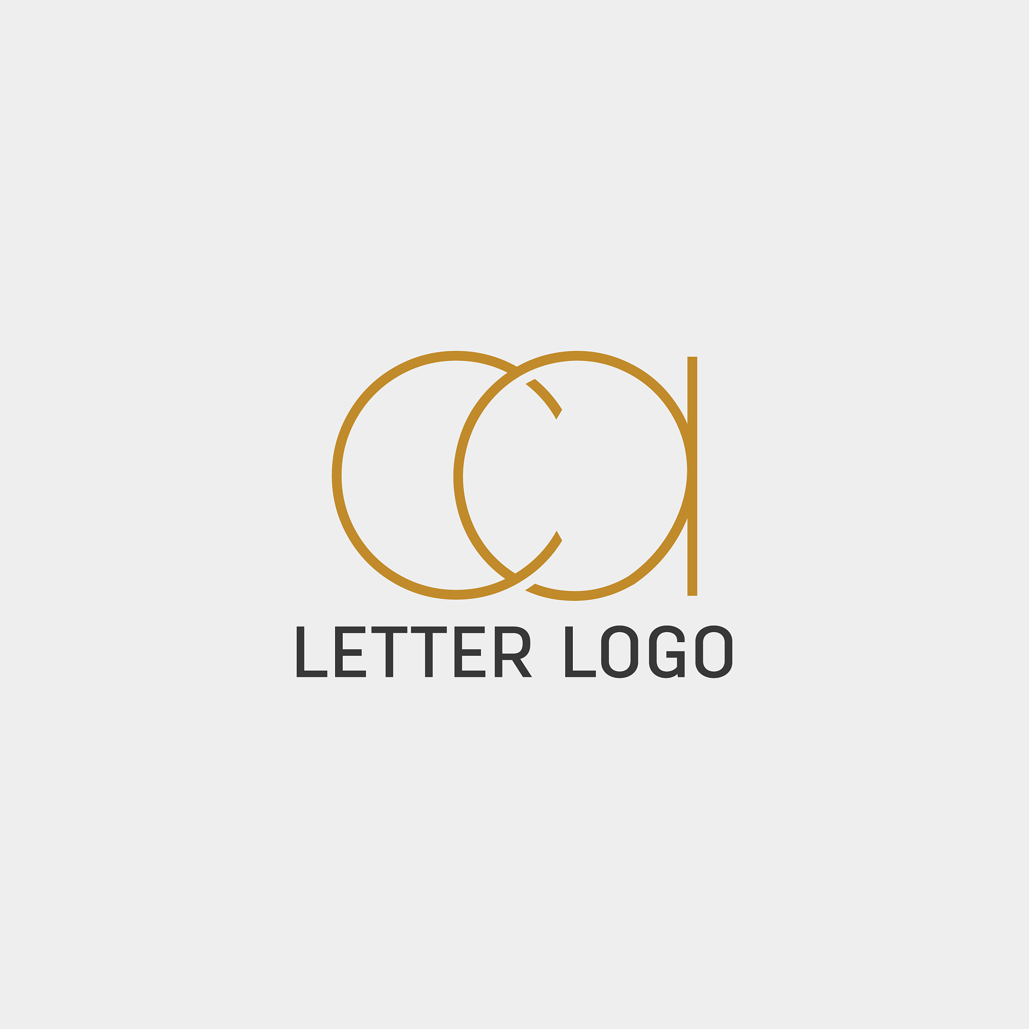 letter ac ca gold creative logo template with