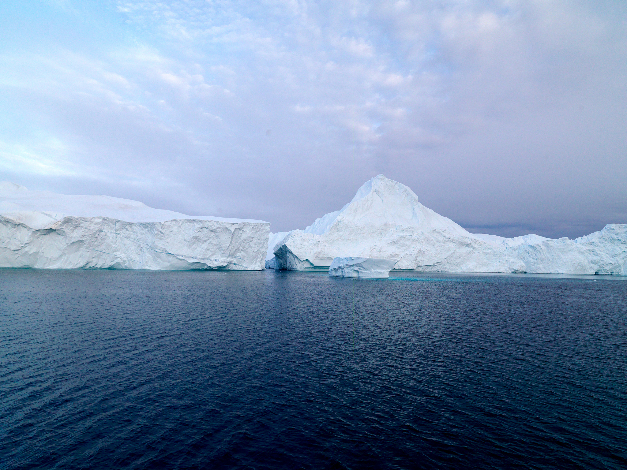 arctic icebergs greenland in the arctic sea.