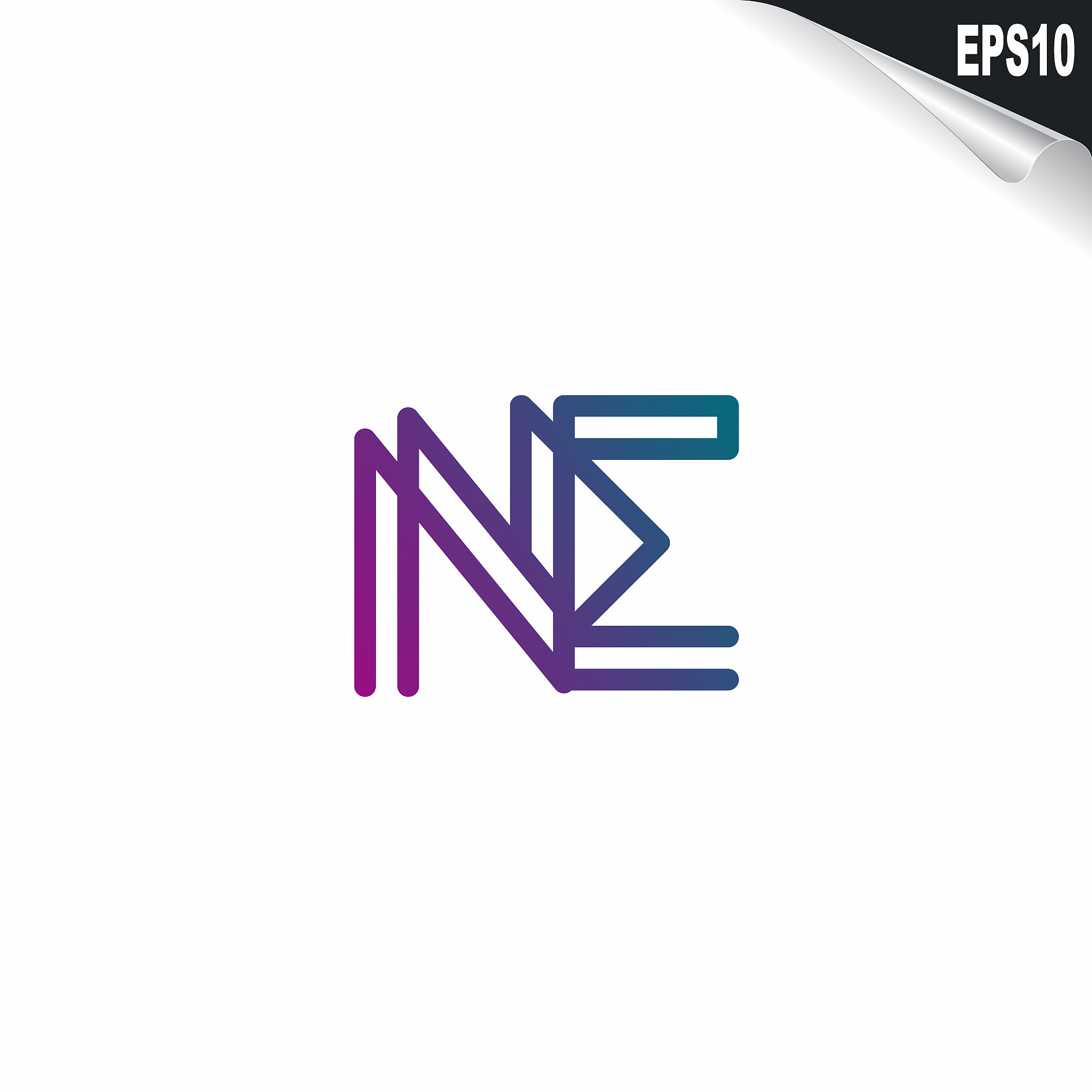 initial ne logo monogram design template simple