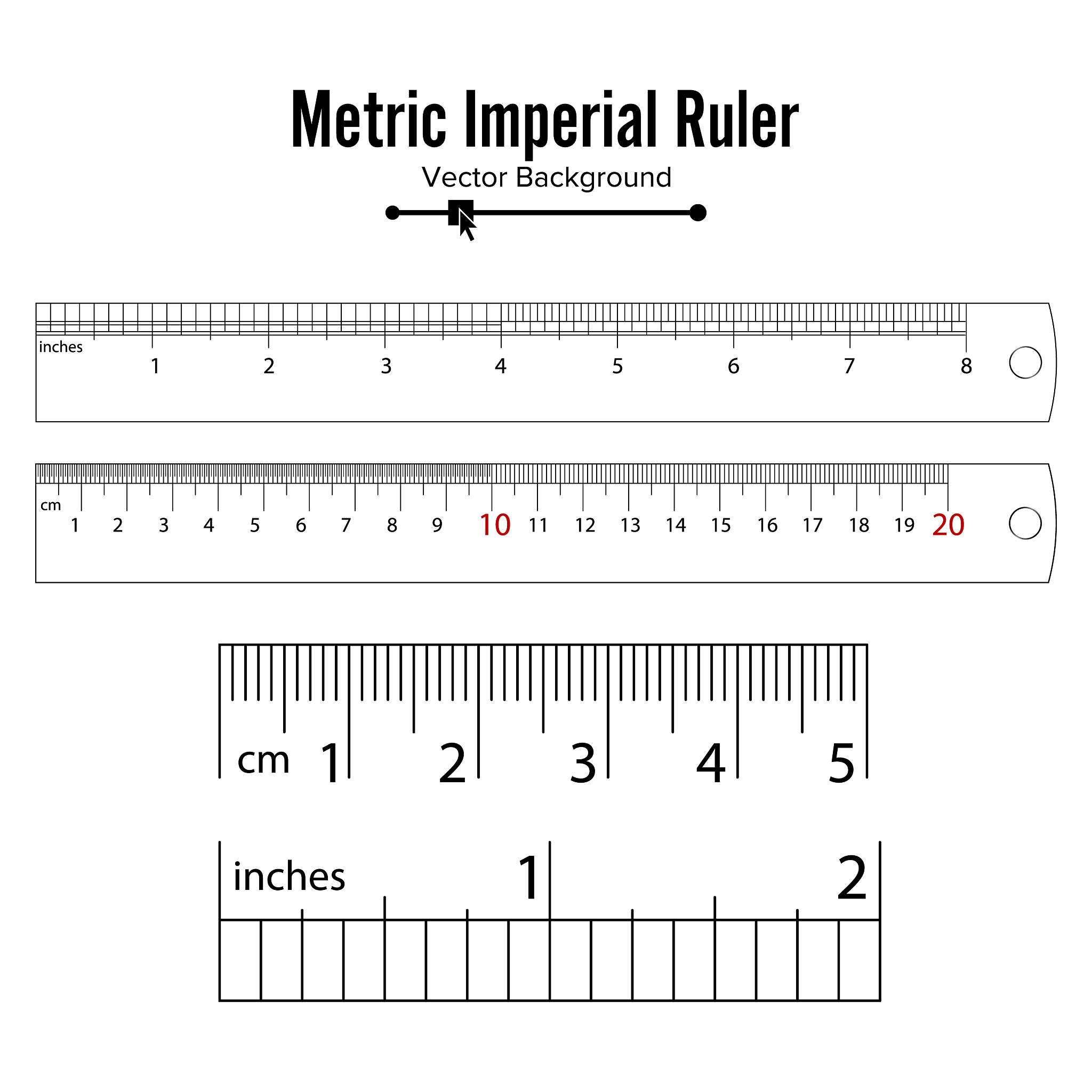metric imperial rulers centimeter and inch