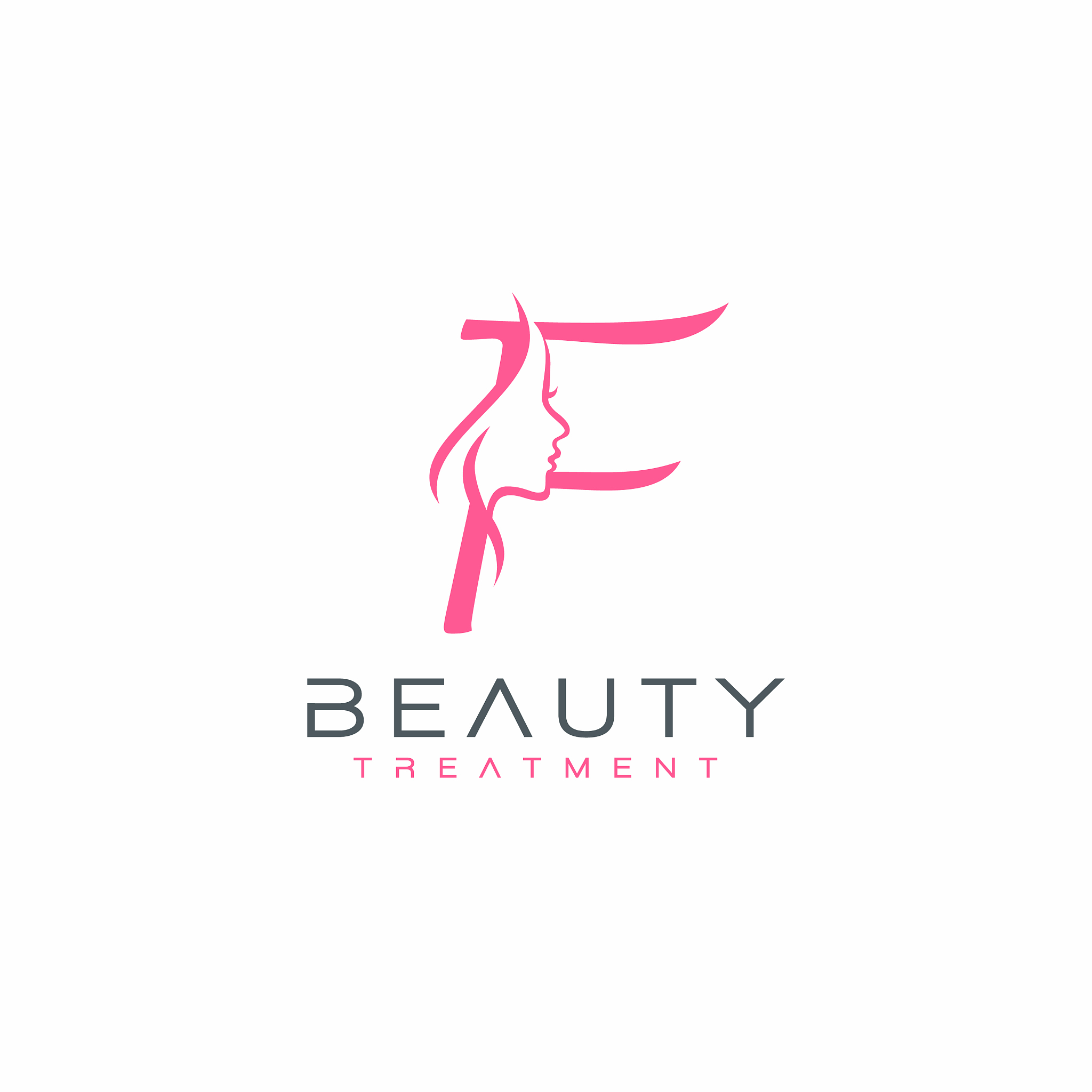 letter f beauty face logo design icon