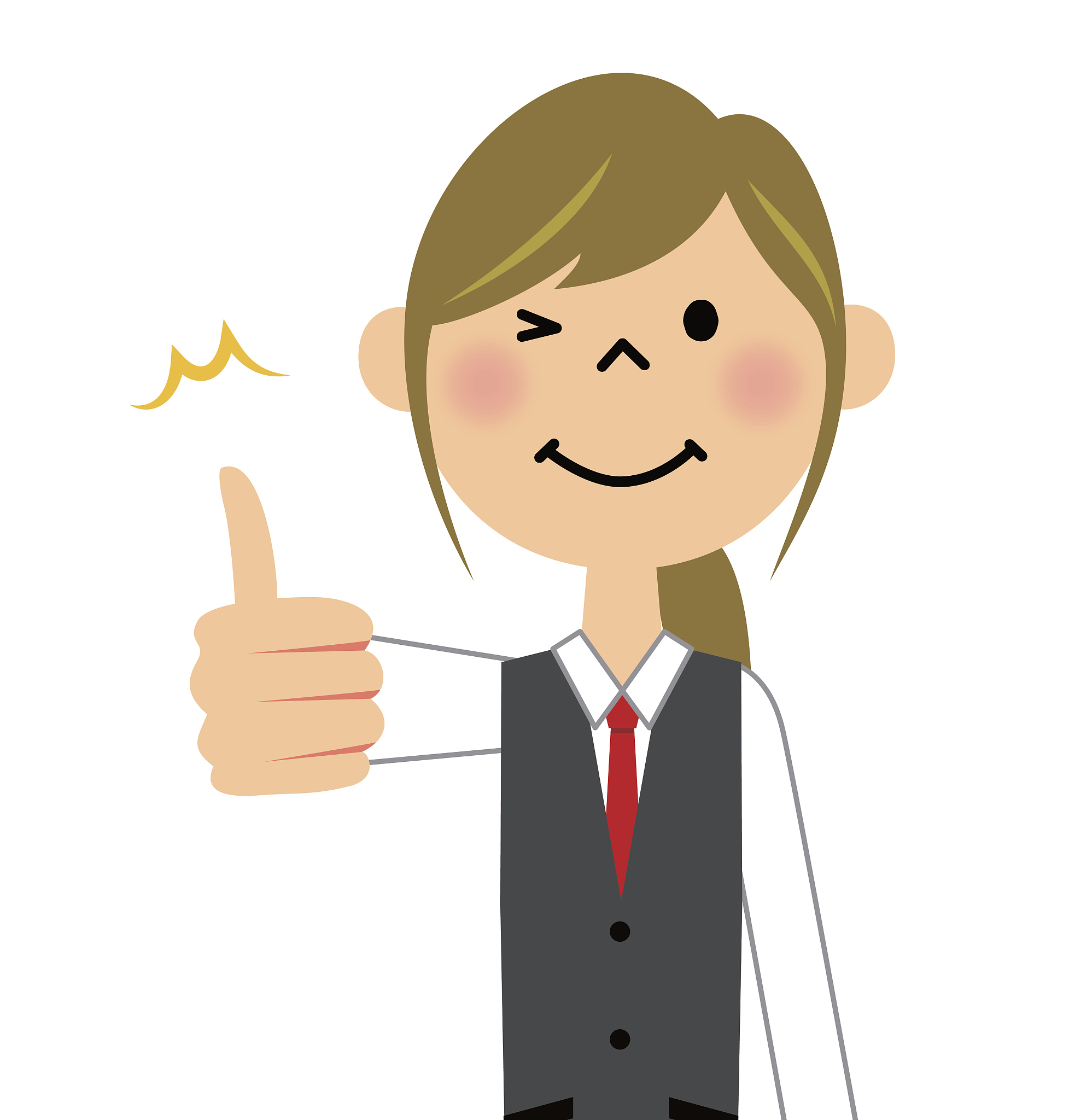woman in uniform wearing a thumbs up