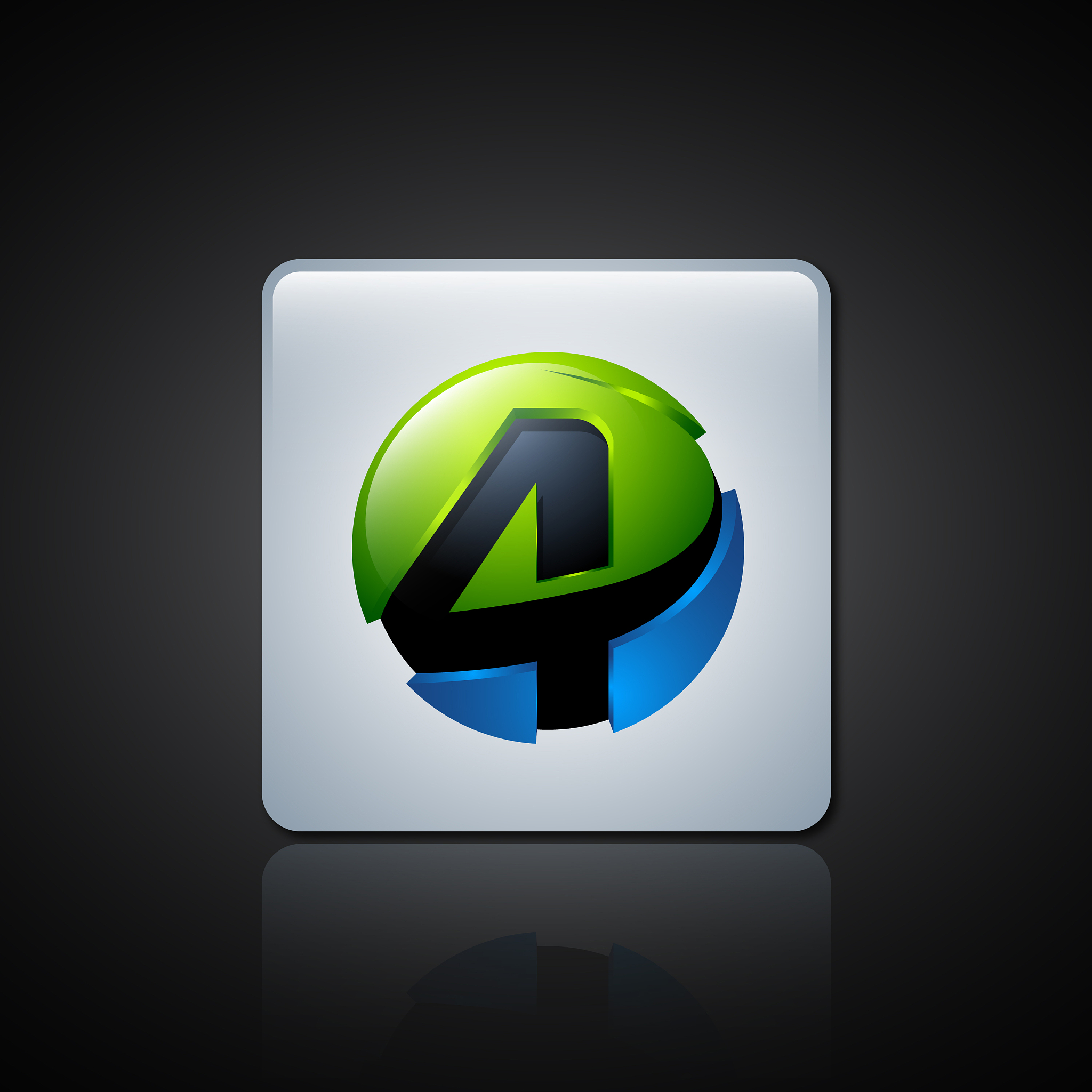 creative abstract data number four logo design